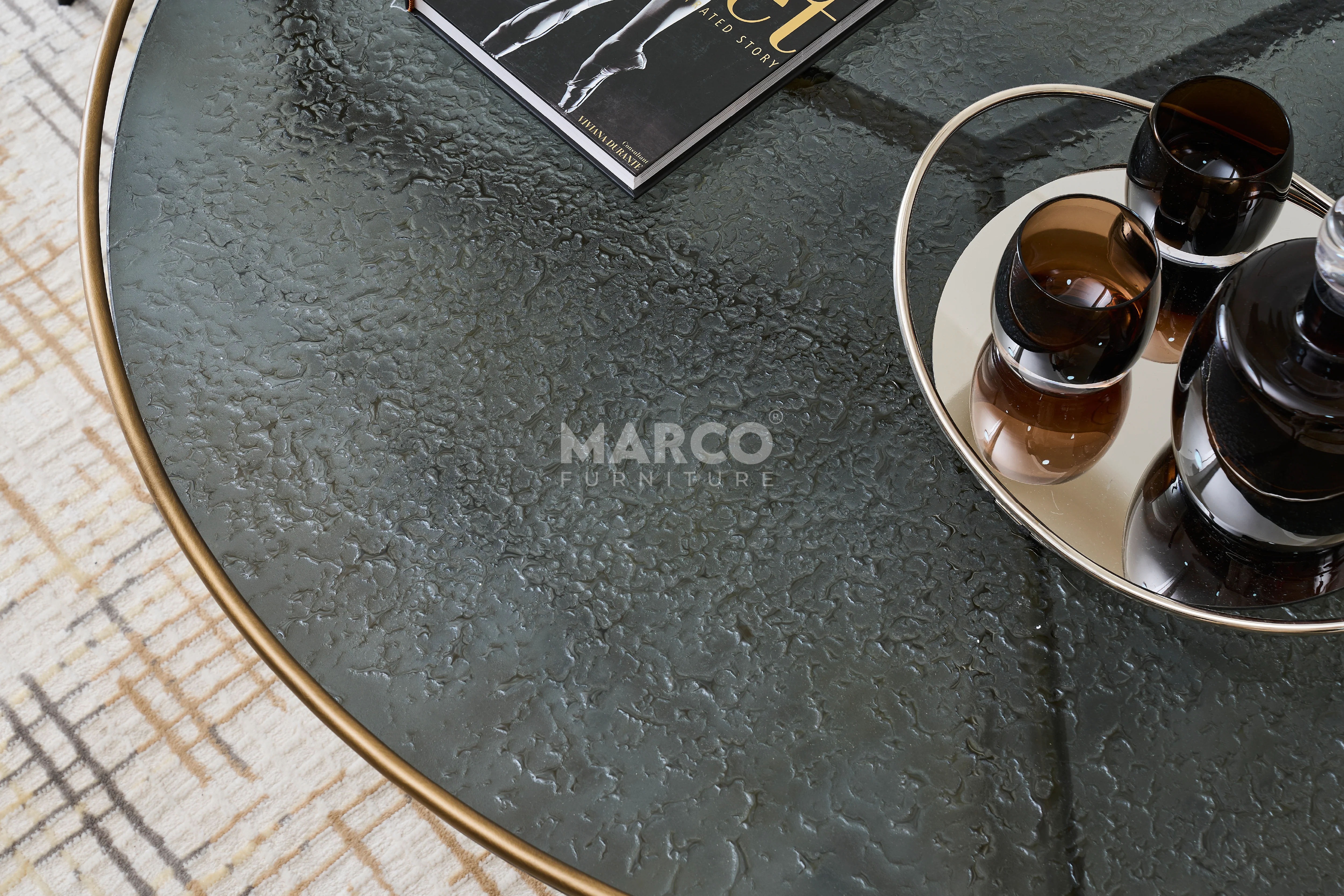 Copenhagen Ripple Glass Top Coffee Table - Image 5