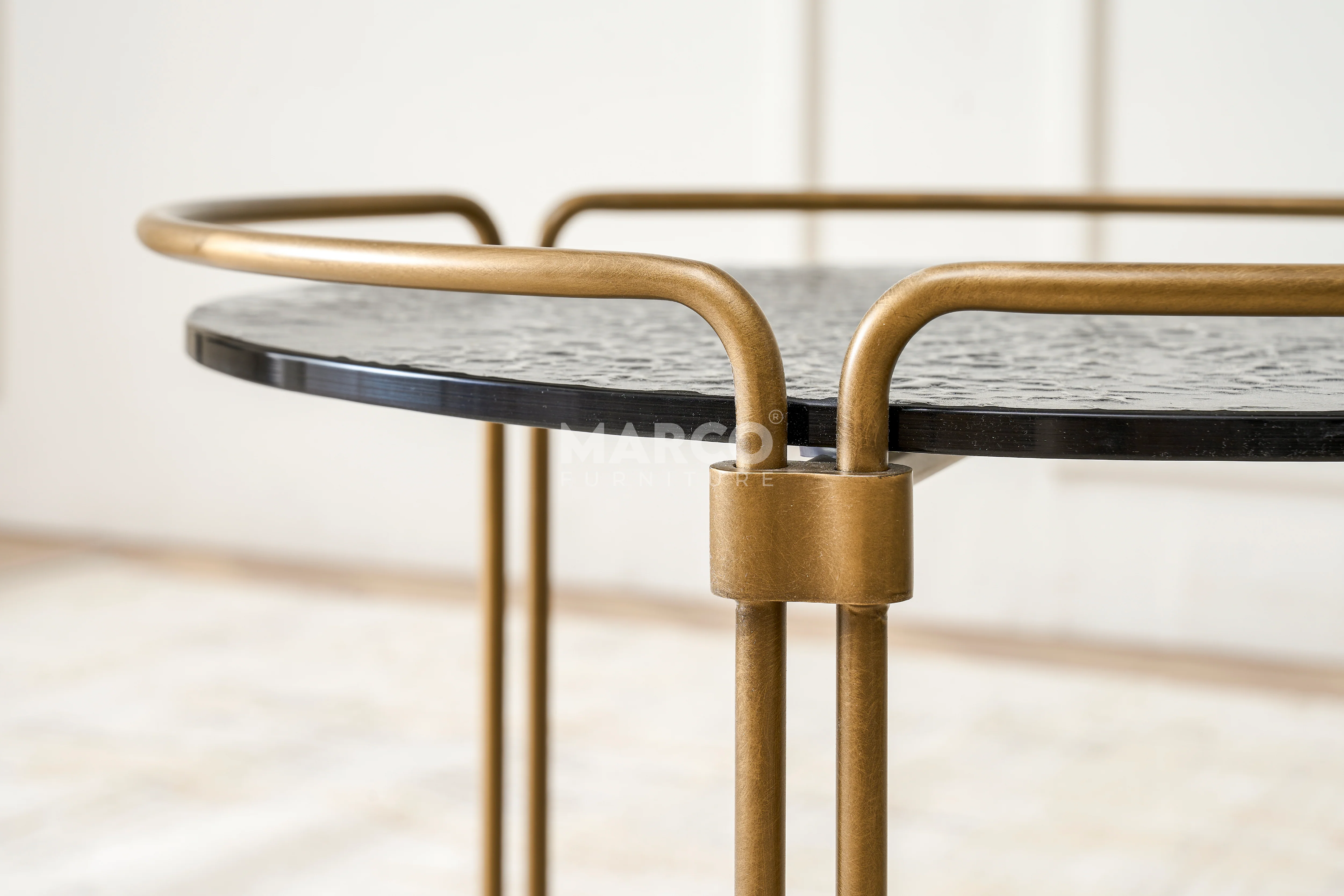 Copenhagen Ripple Glass Top Coffee Table - Image 6