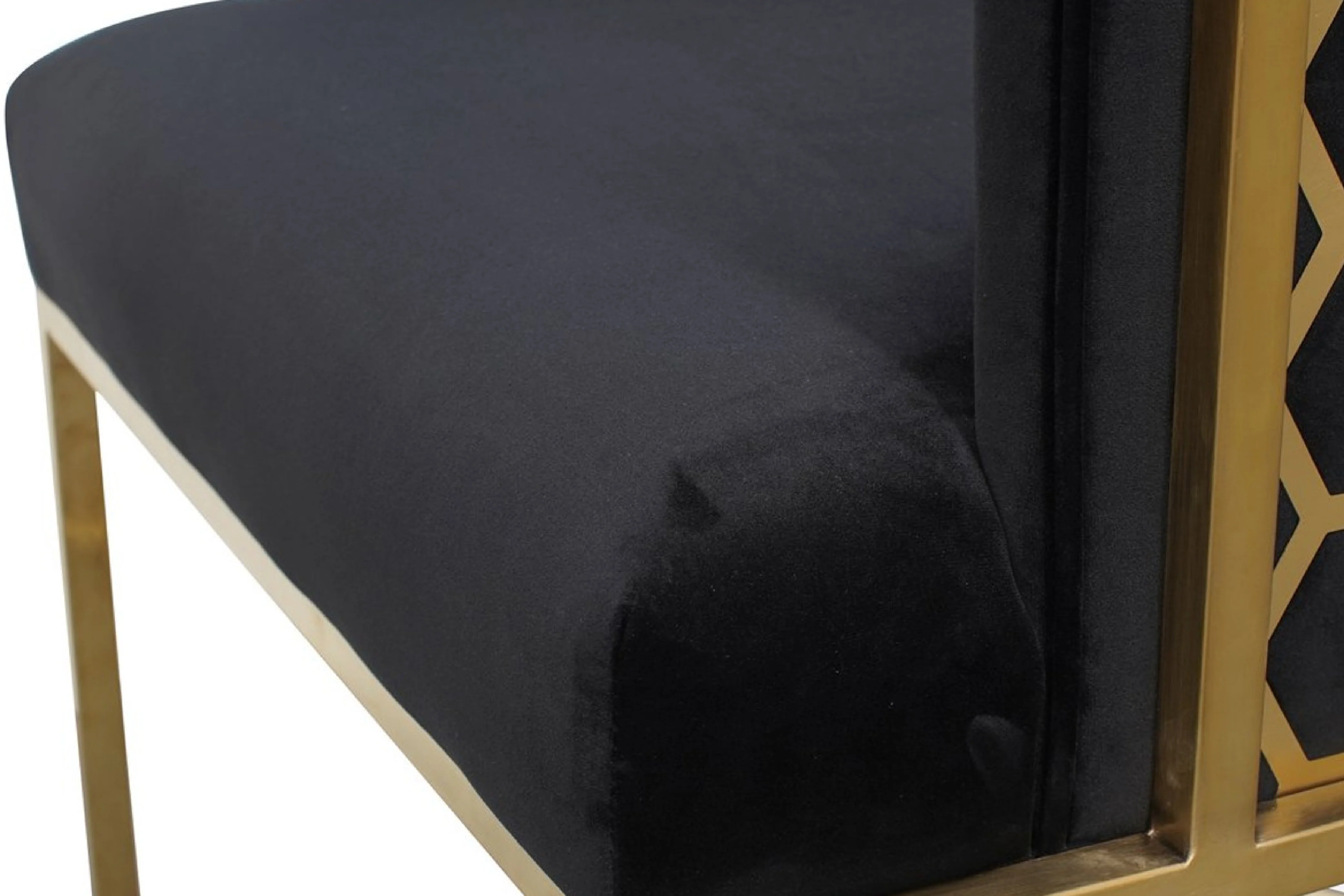 Honeycomb Black Velvet Armchair – Modern Accent Chair - Image 11