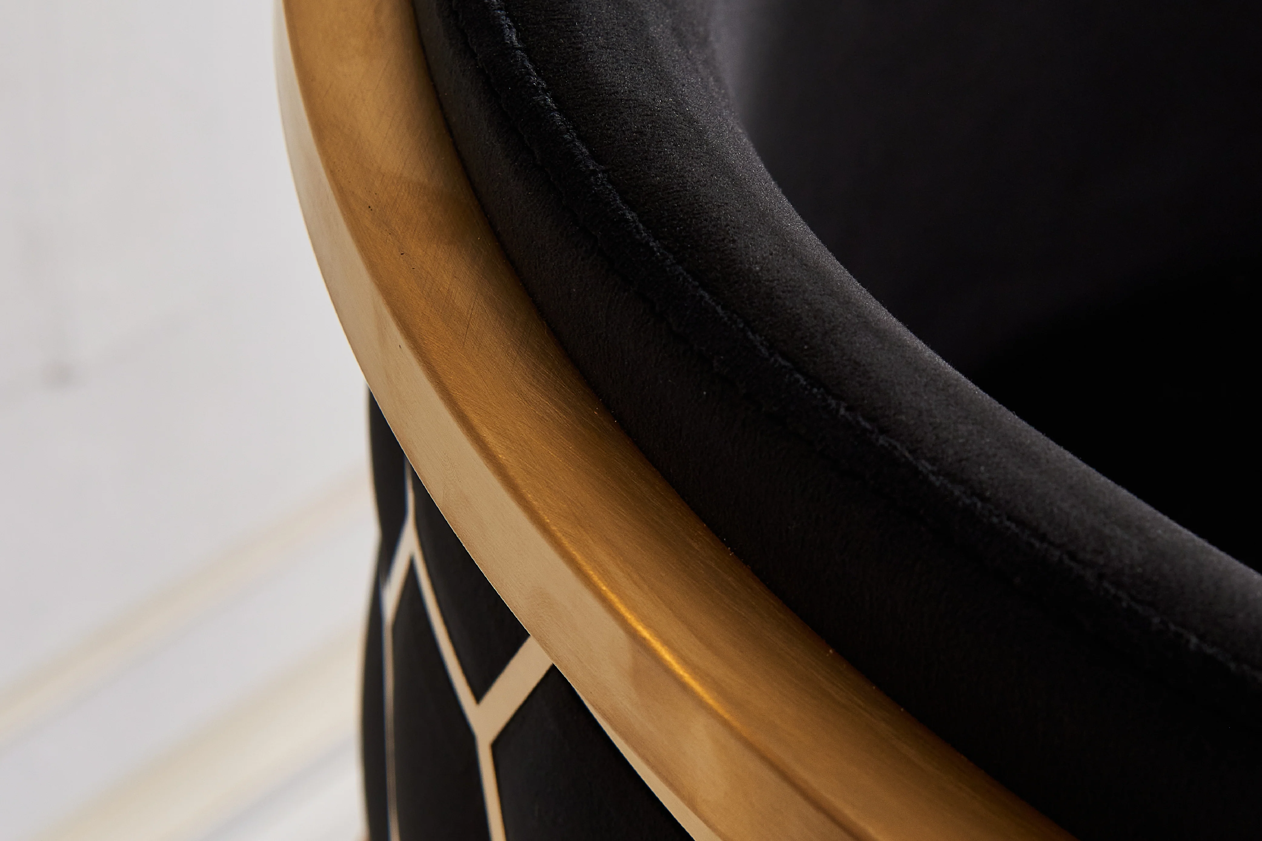 Honeycomb Black Velvet Armchair – Modern Accent Chair - Image 12