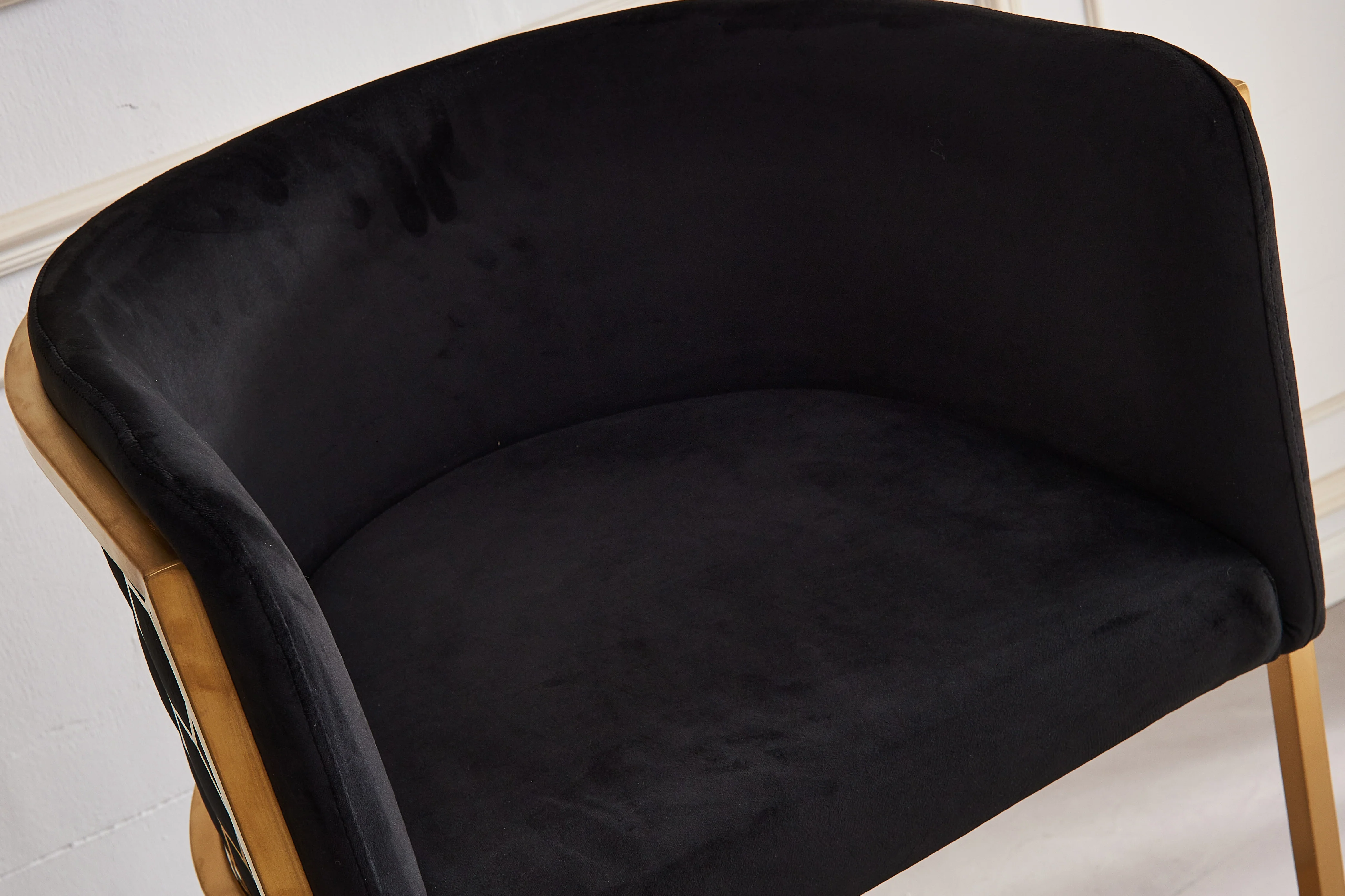 Honeycomb Black Velvet Armchair – Modern Accent Chair - Image 13