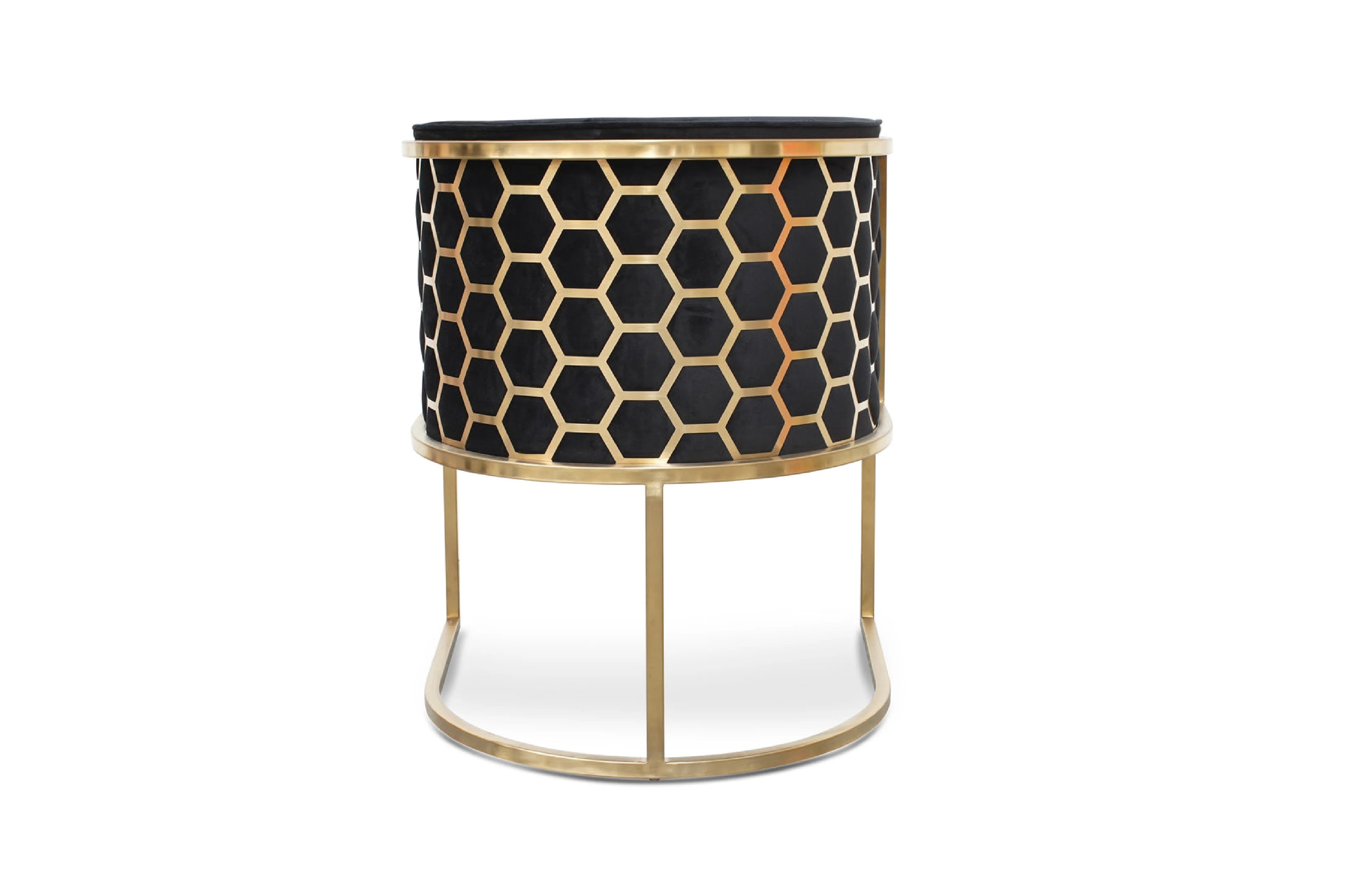 Honeycomb Black Velvet Armchair – Modern Accent Chair - Image 14