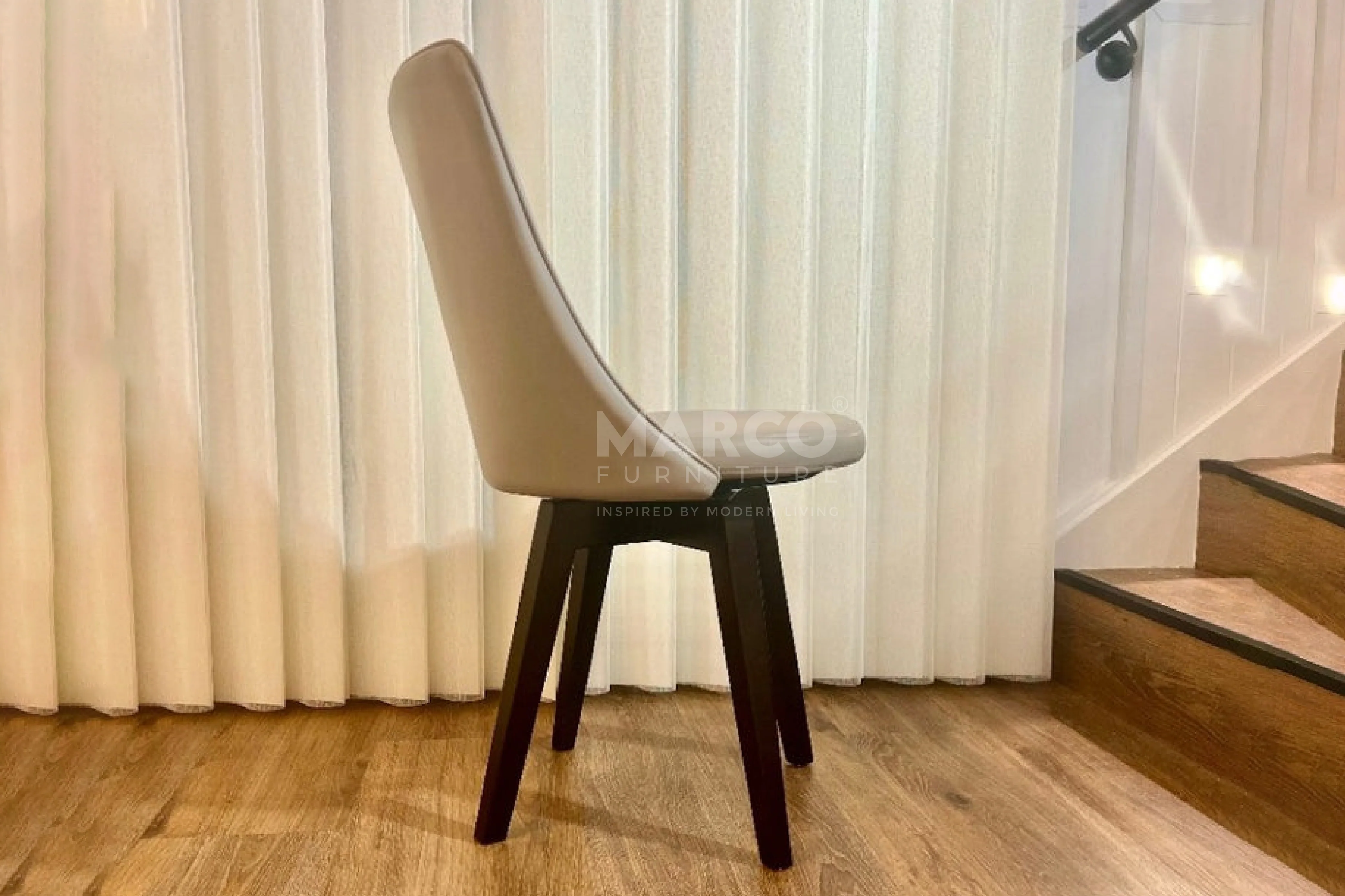 Polo Grey Leather Swivel Dining Chair – High Back Kitchen Seat - Image 4