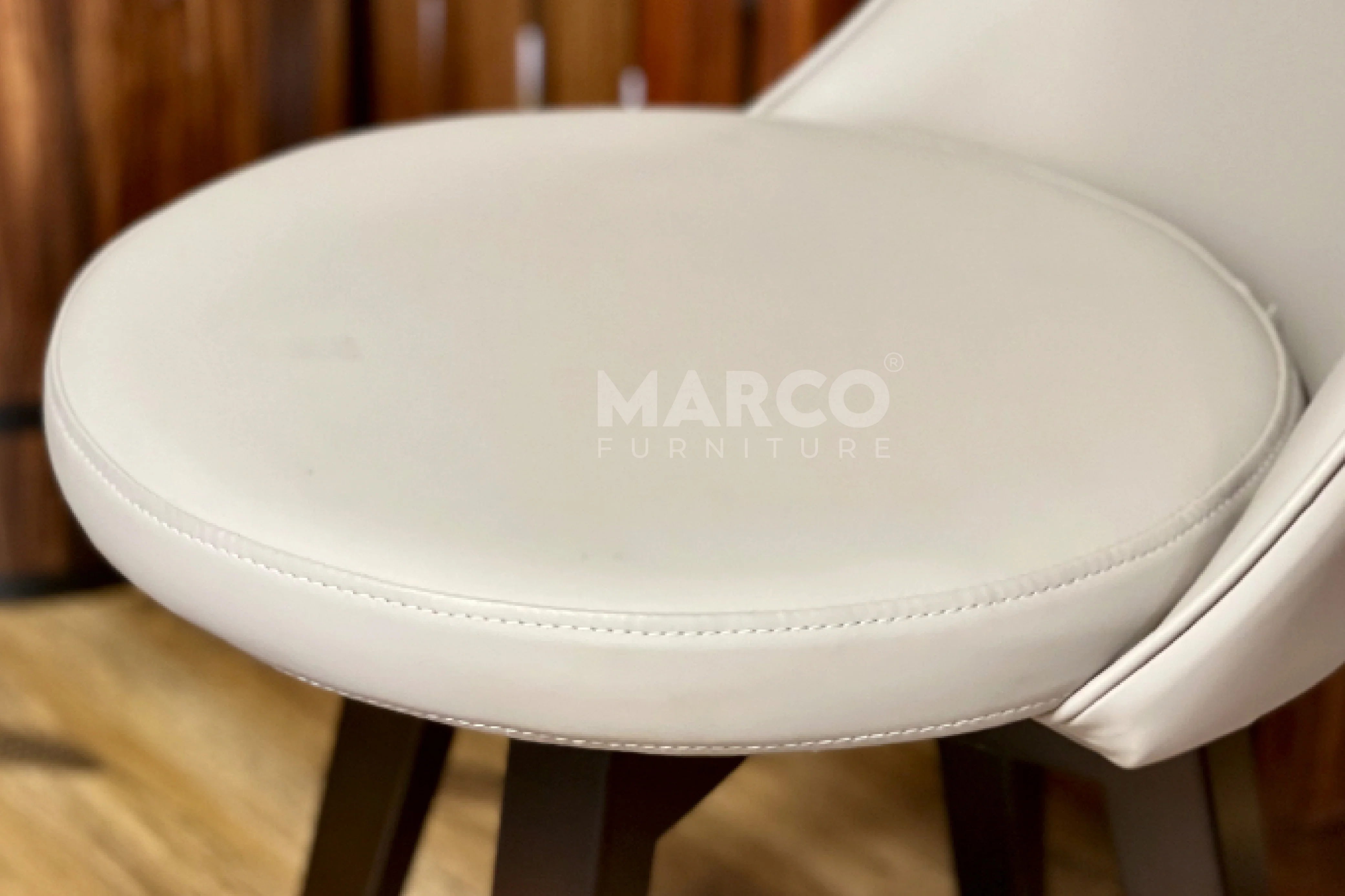 Polo Grey Leather Swivel Dining Chair – High Back Kitchen Seat - Image 5