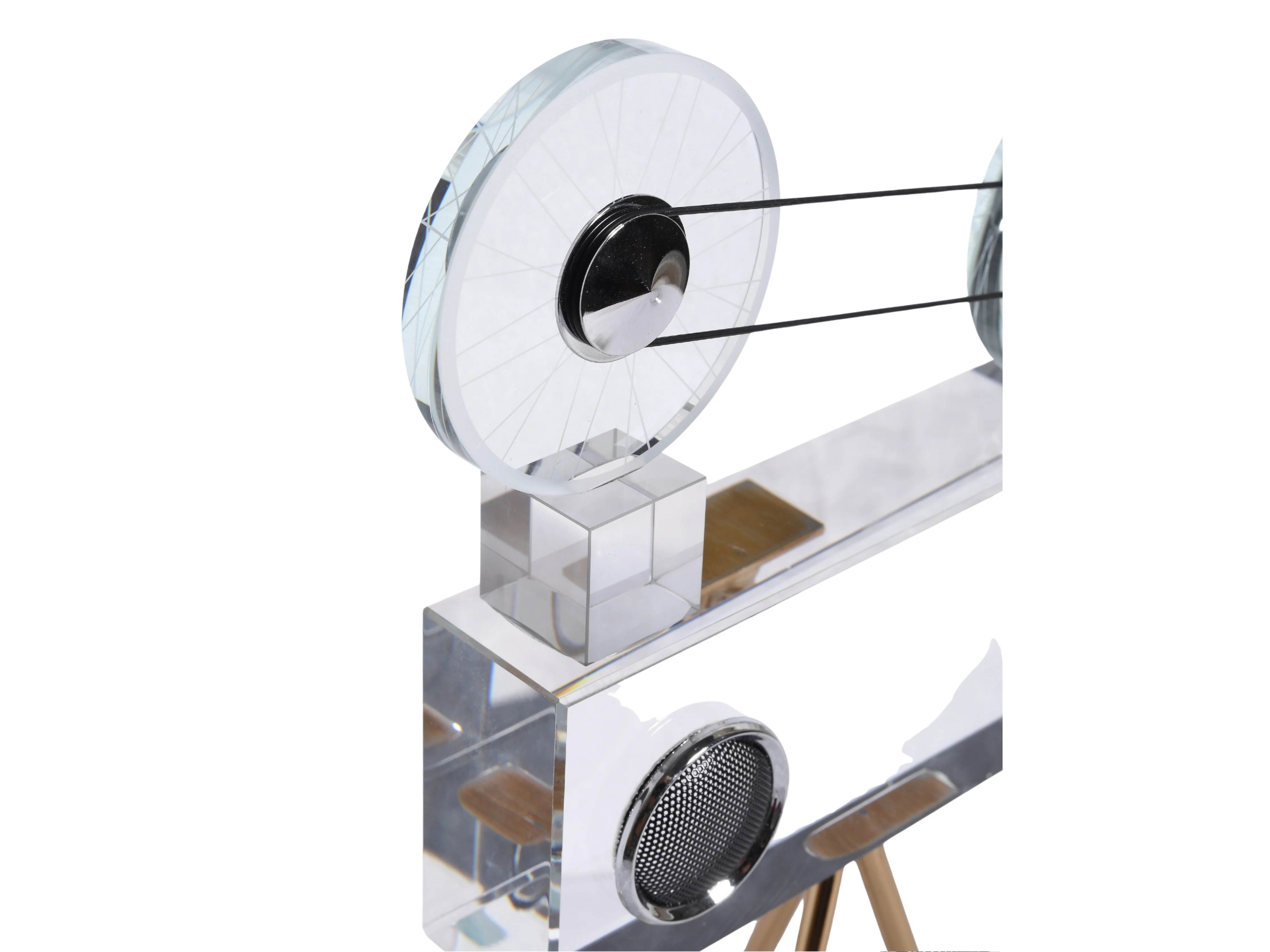 Crystal Film Reel Camera Sculpture – Vintage Tripod Decor - Image 6