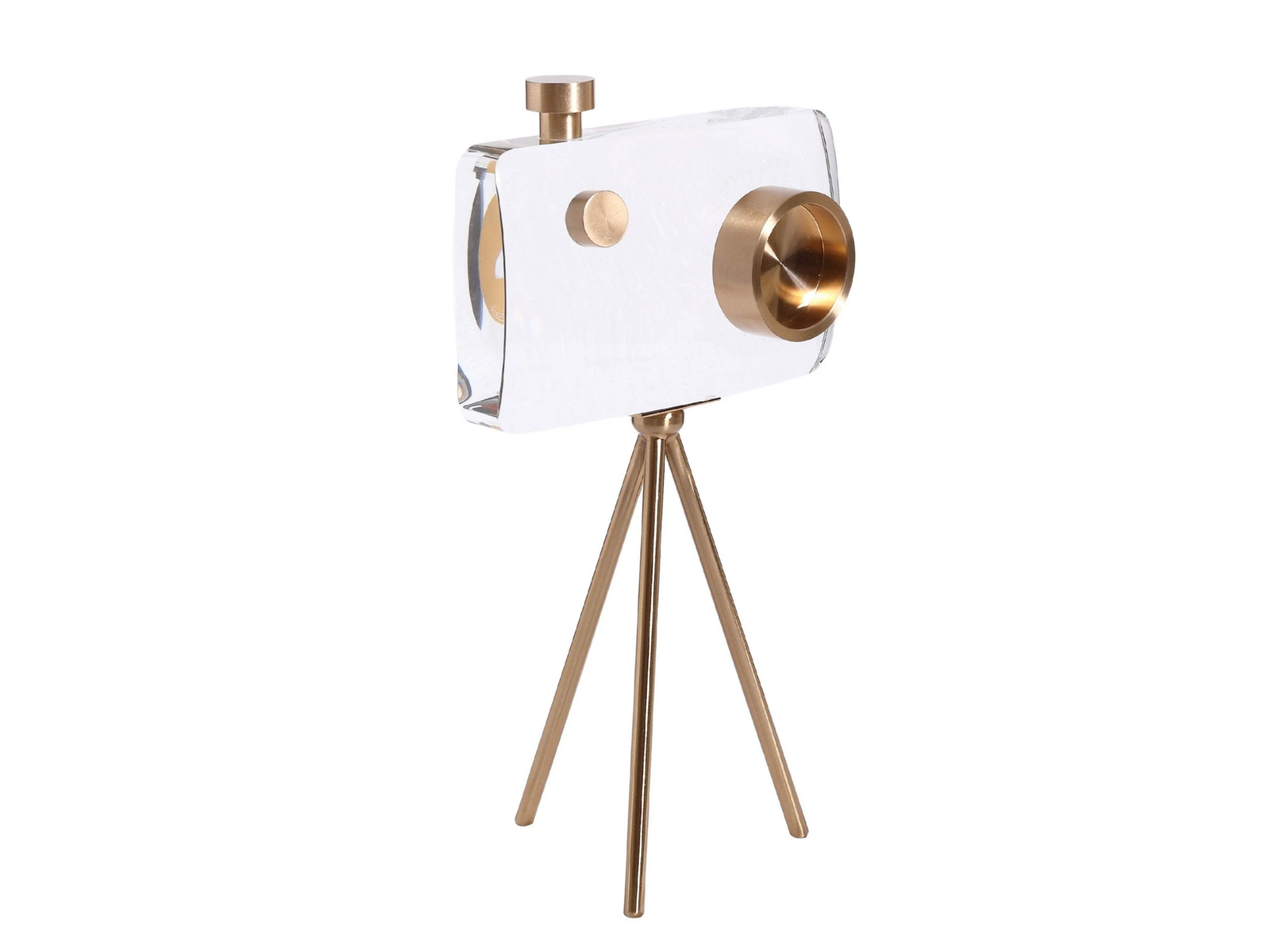 Crystal Gold Camera Decor Set – Modern Crystal Table Decor - Image 13
