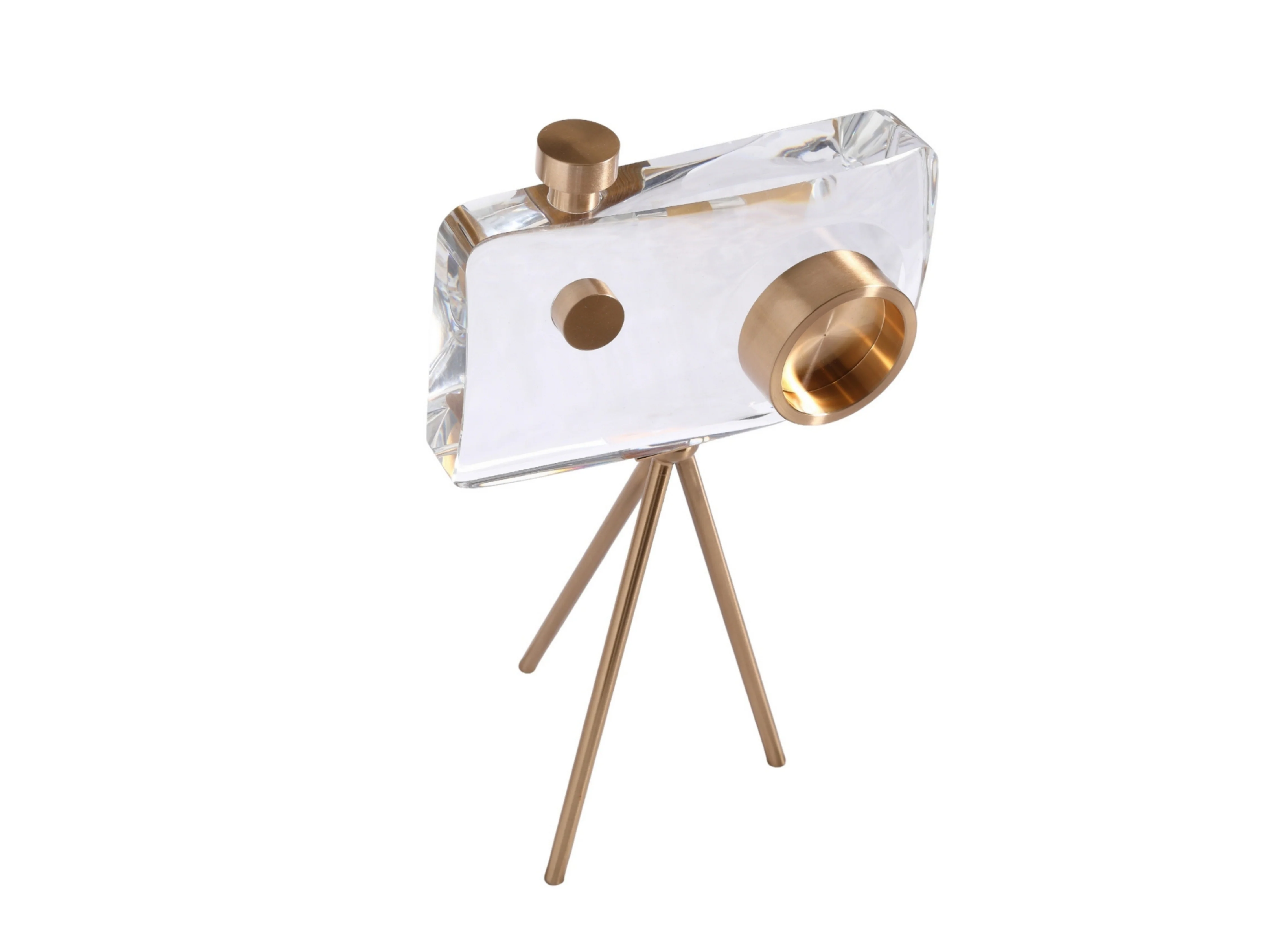 Crystal Gold Camera Decor Set – Modern Crystal Table Decor - Image 14