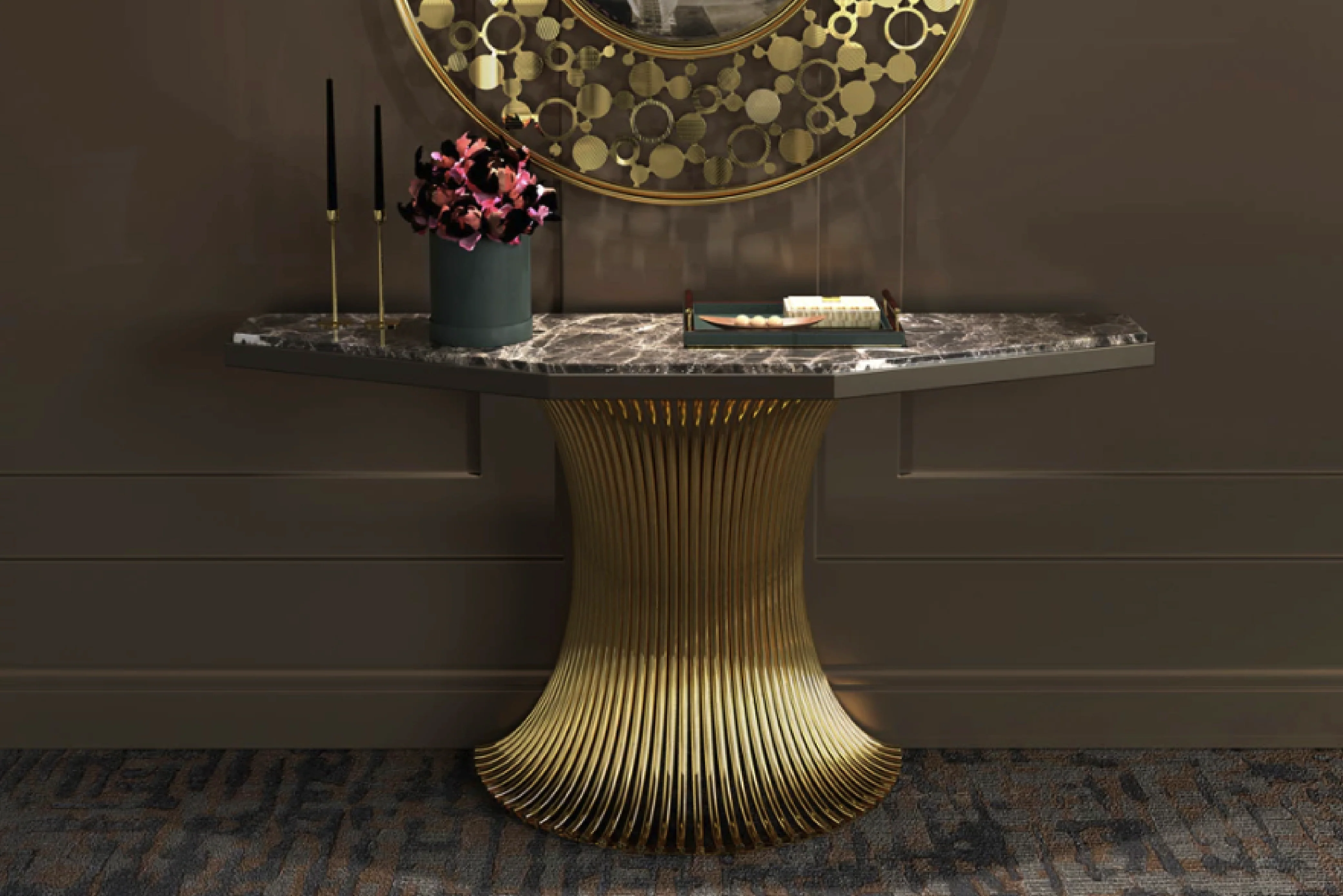 Horizon Marble Gold Console 140 cm - Image 3