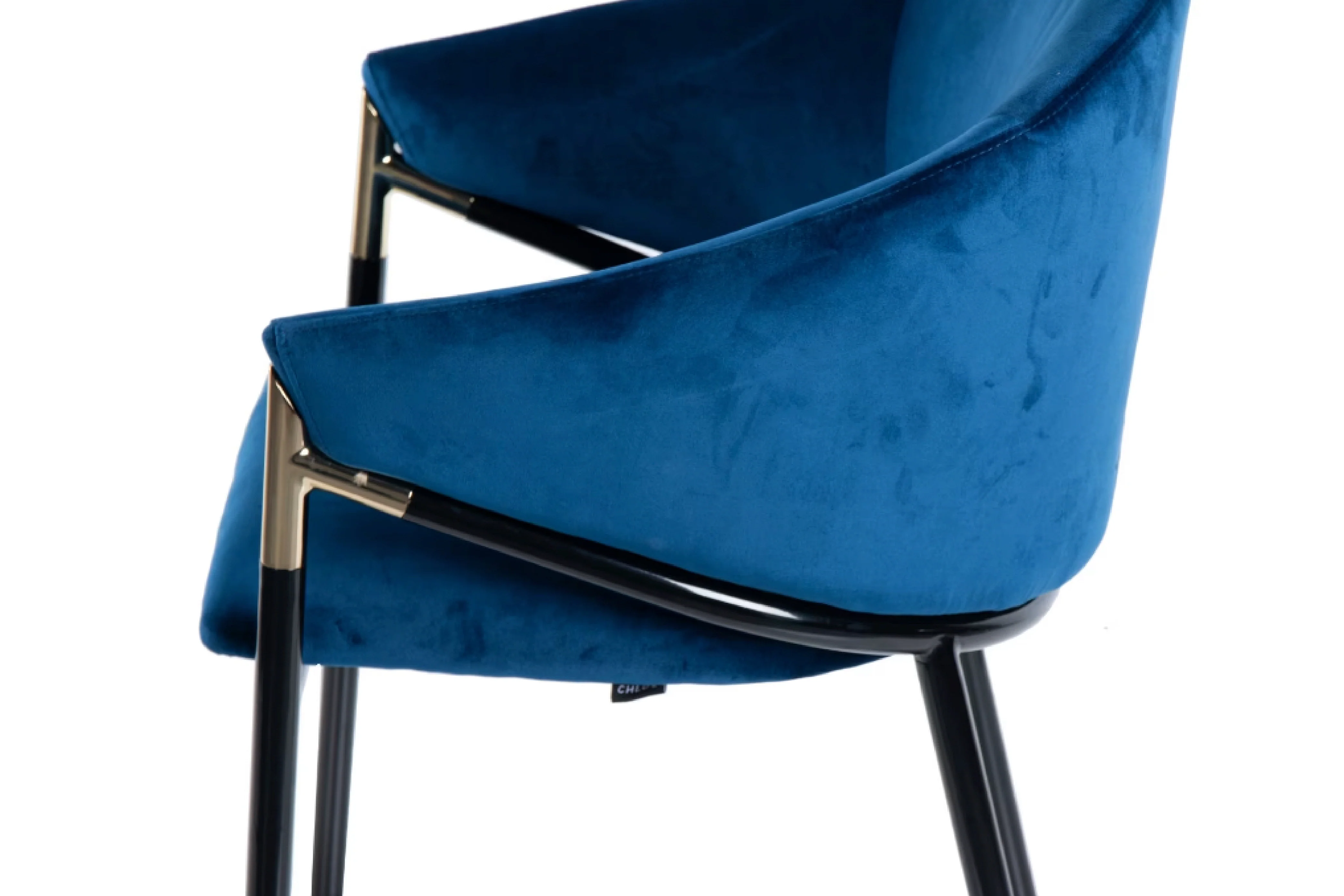 Donnie Curved Back Blue Velvet Dining Chair - Image 10