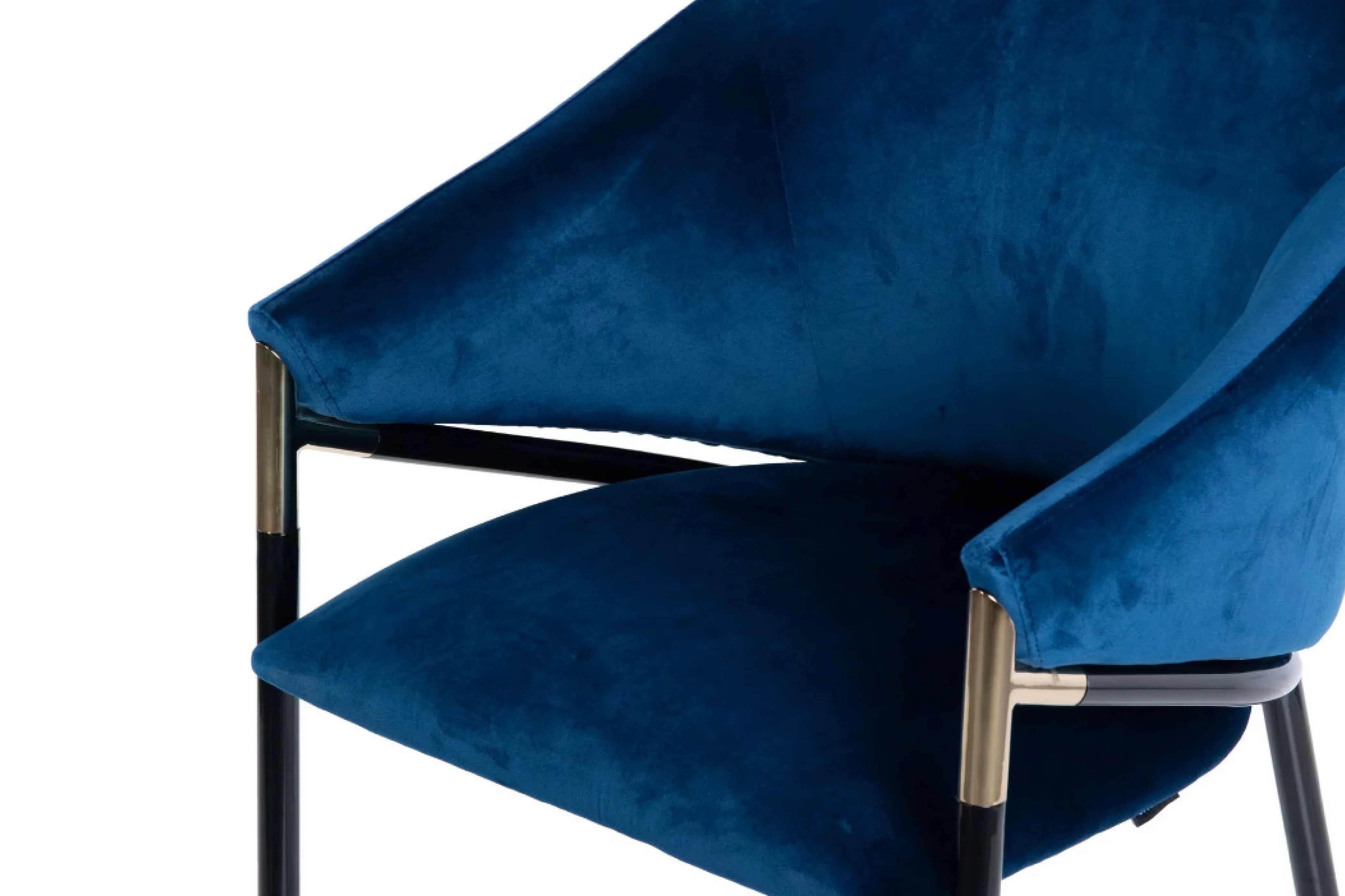 Donnie Curved Back Blue Velvet Dining Chair - Image 6