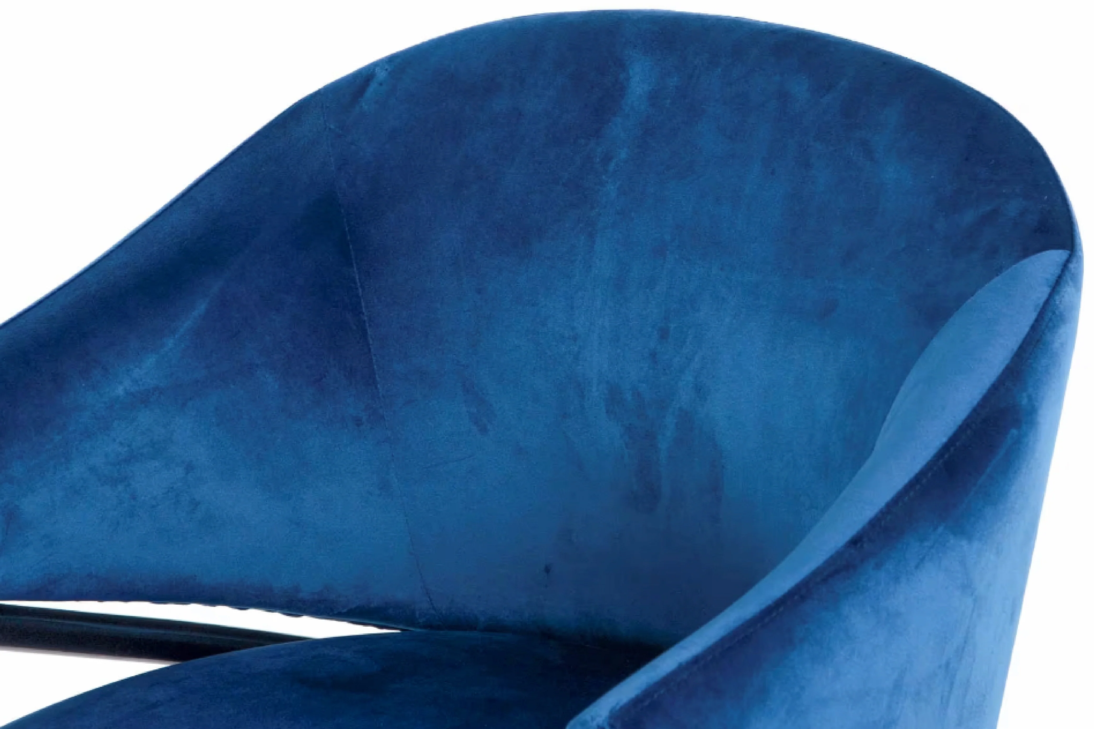 Donnie Curved Back Blue Velvet Dining Chair - Image 8