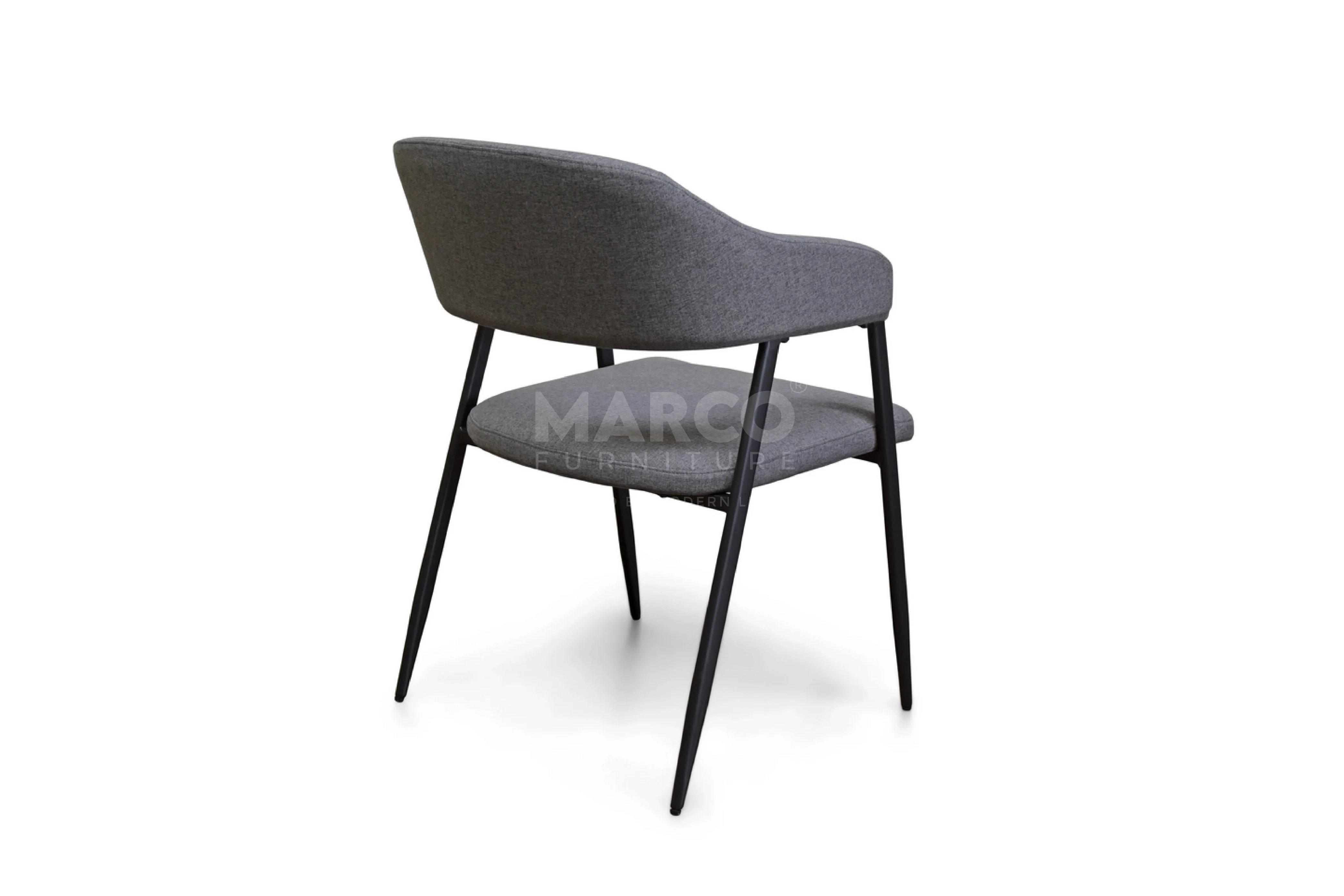 Dora Black Leather Dining Chair – Modern Dining Seat with Armrest - Image 5