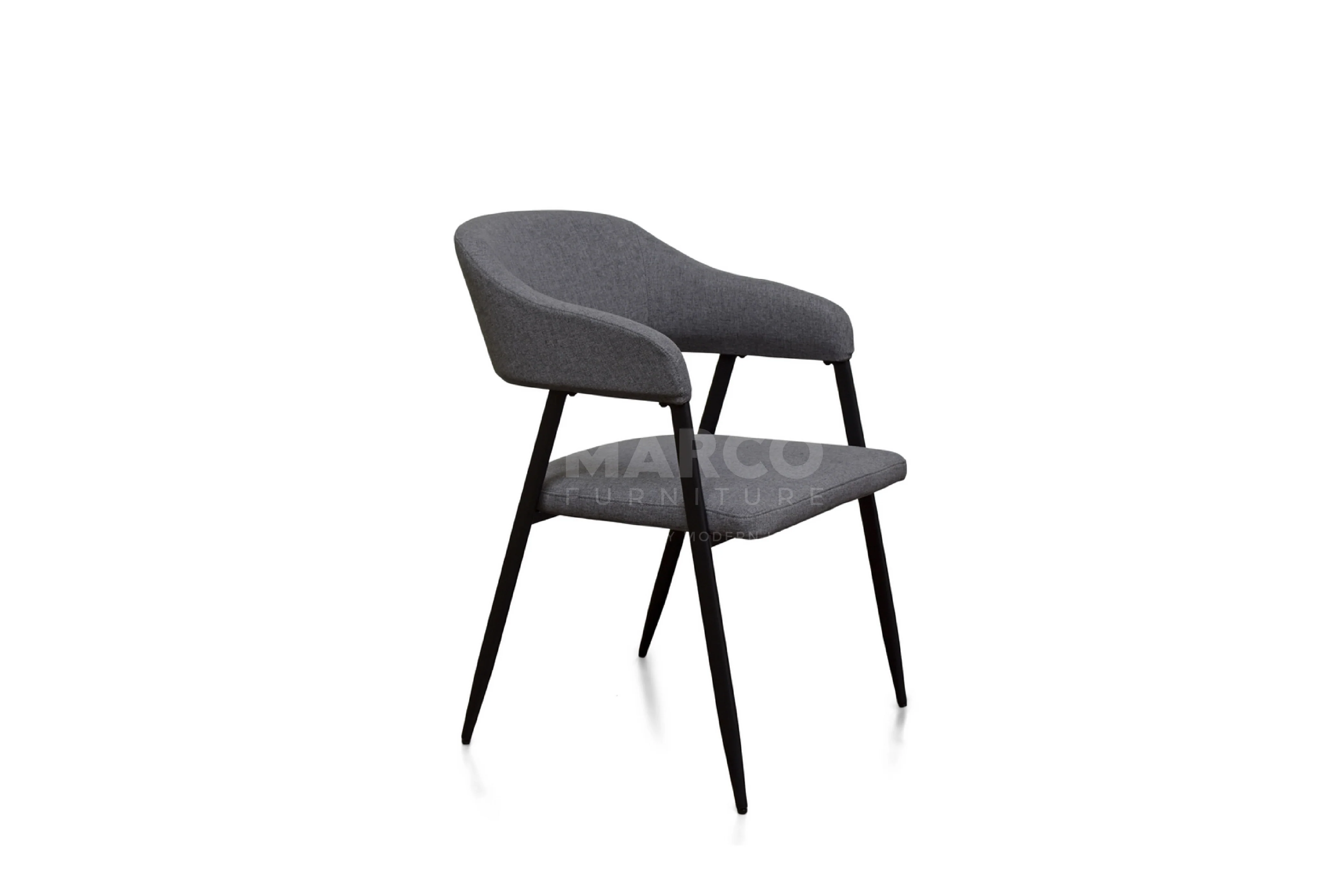 Dora Black Leather Dining Chair – Modern Dining Seat with Armrest - Image 6