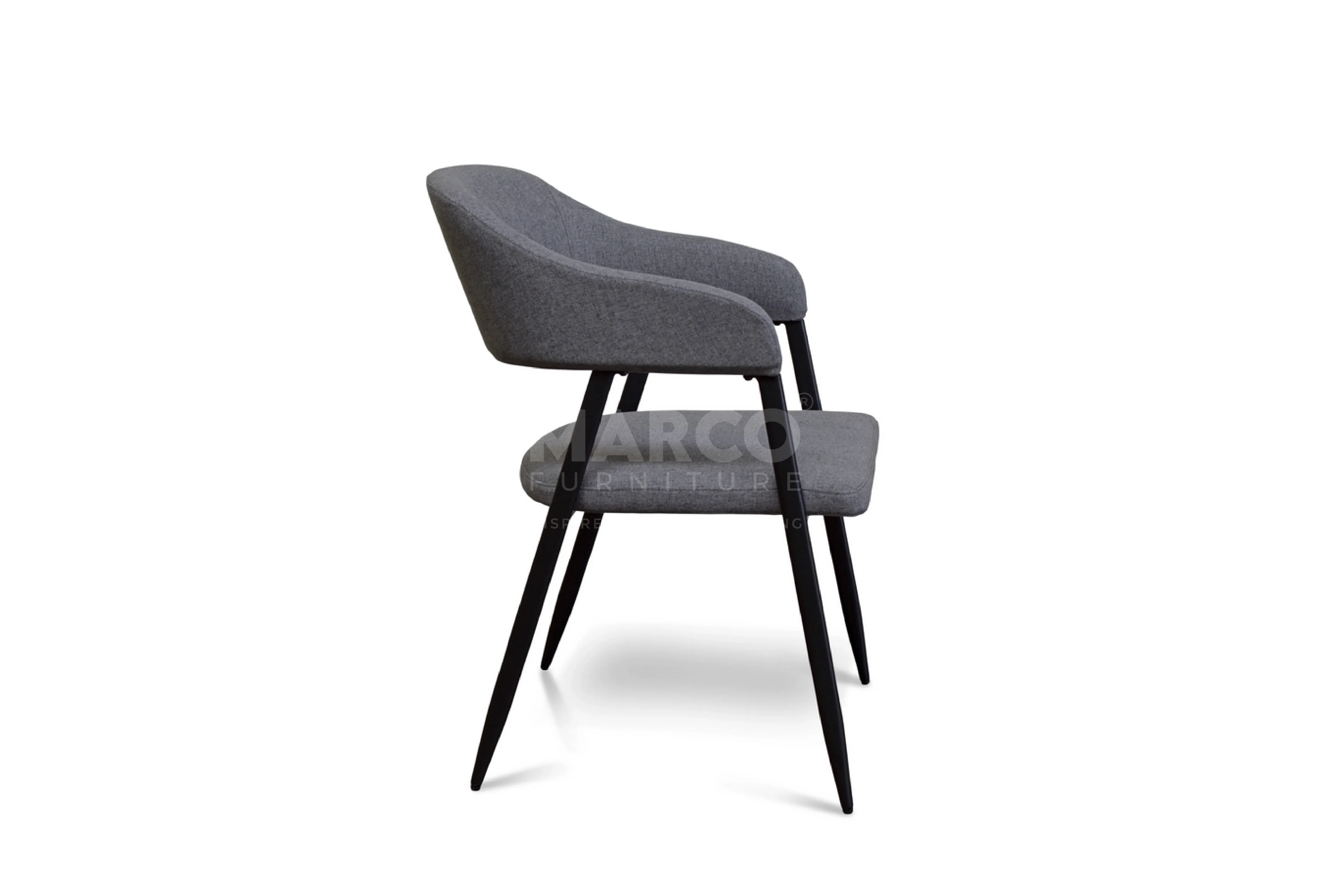Dora Black Leather Dining Chair – Modern Dining Seat with Armrest - Image 7