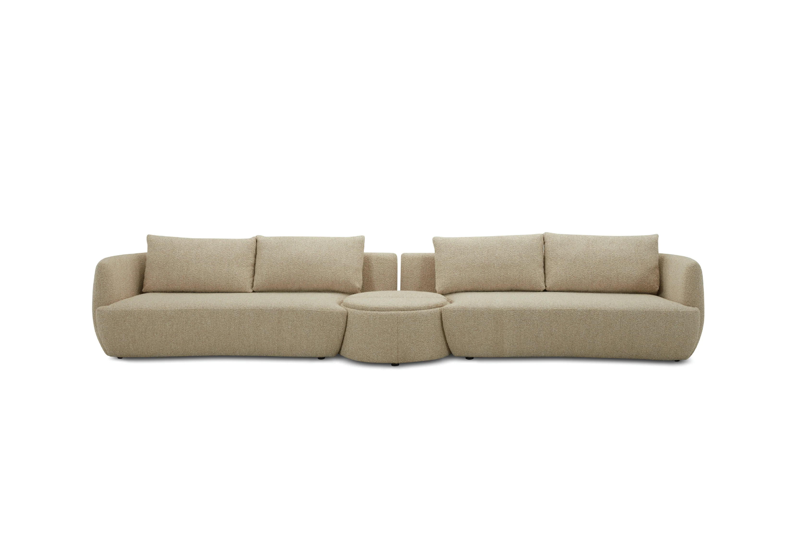 Dove 6-Seater Corner Fabric Lounge with Ottoman – Modern Sectional Sofa - Image 3