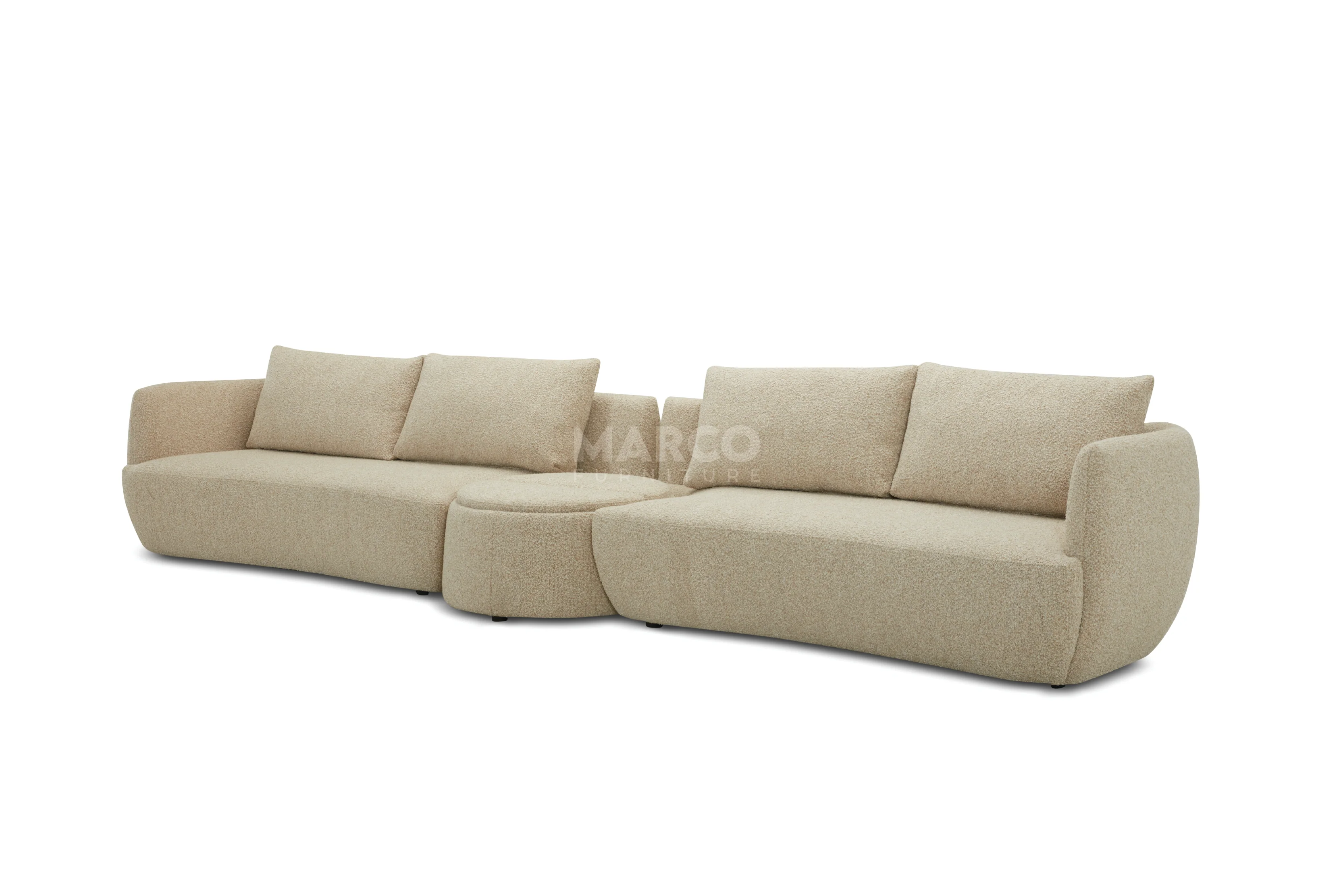 Dove 6-Seater Corner Fabric Lounge with Ottoman – Modern Sectional Sofa - Image 5