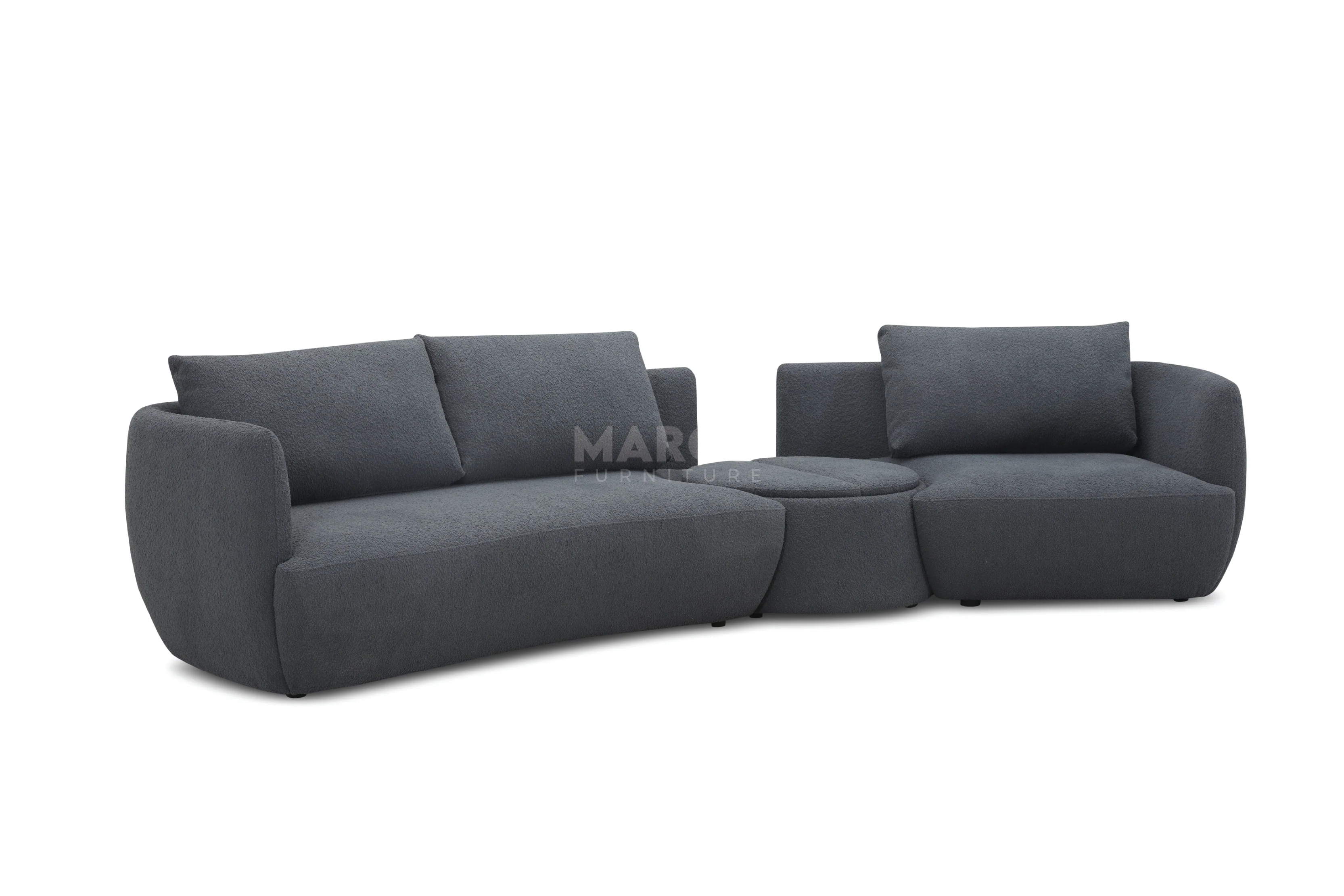 Dove 6-Seater Corner Fabric Lounge with Ottoman – Modern Sectional Sofa - Image 7