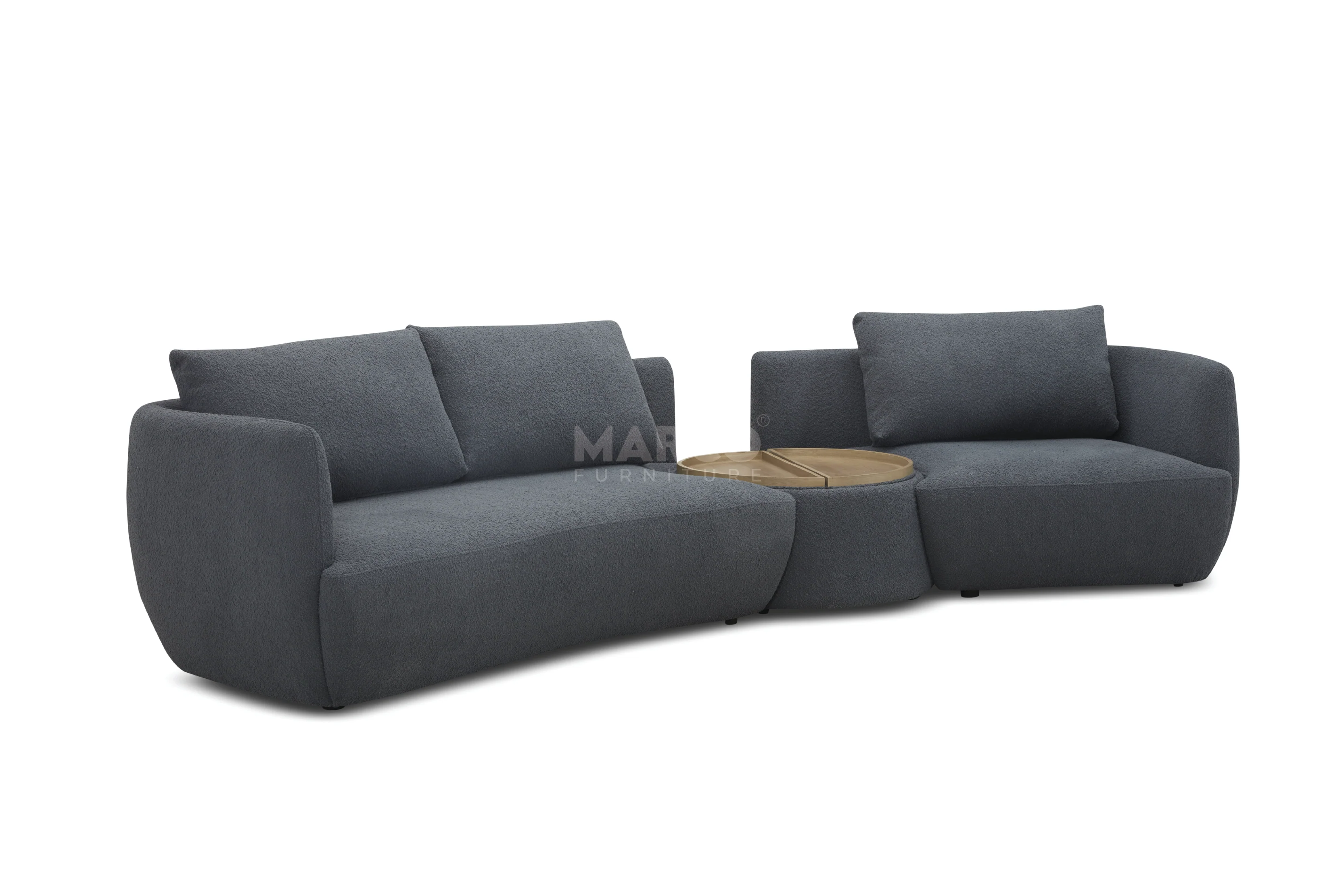 Dove 6-Seater Corner Fabric Lounge with Ottoman – Modern Sectional Sofa - Image 8