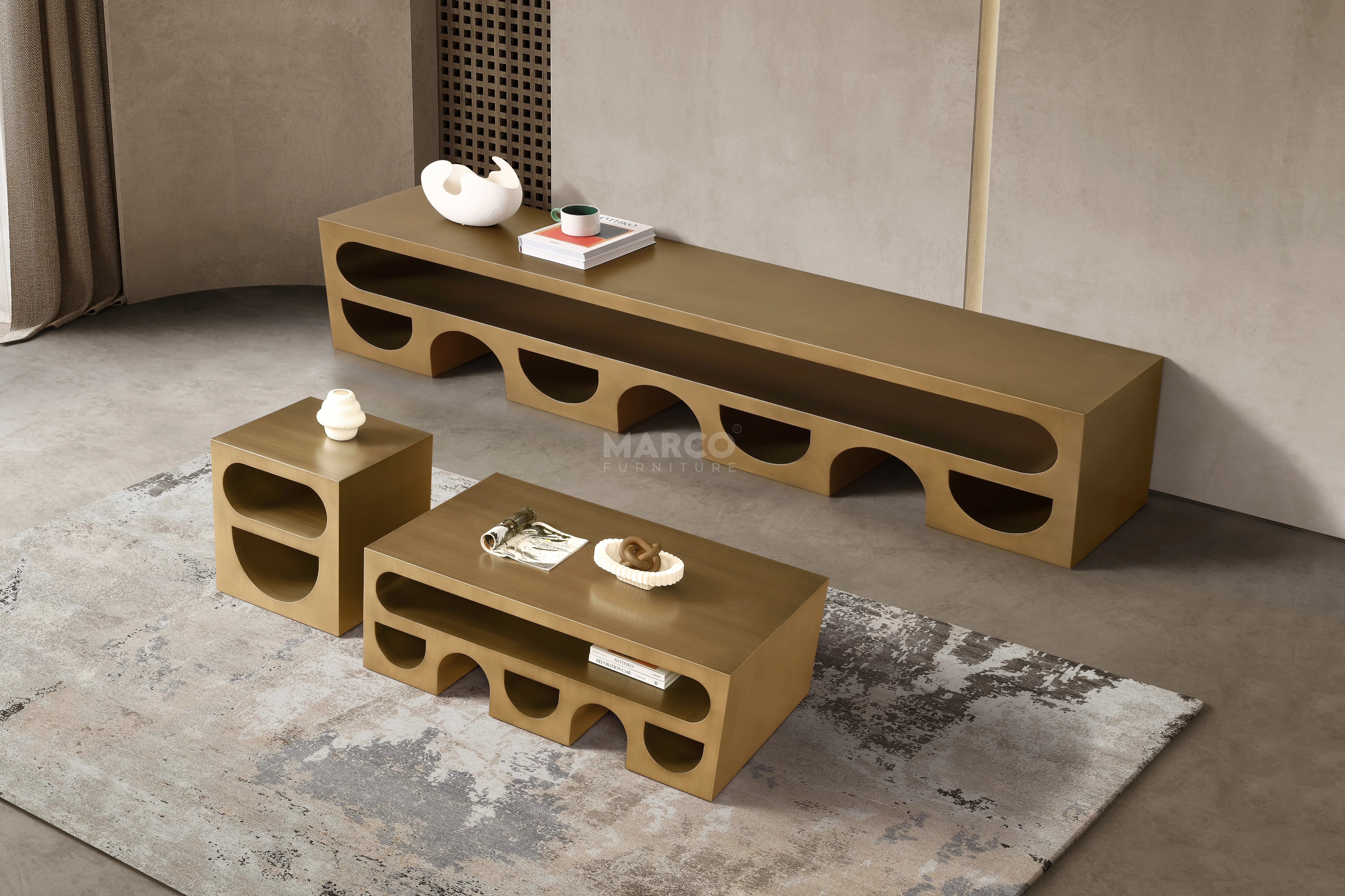Dublin Metal Coffee Table Set - Image 6