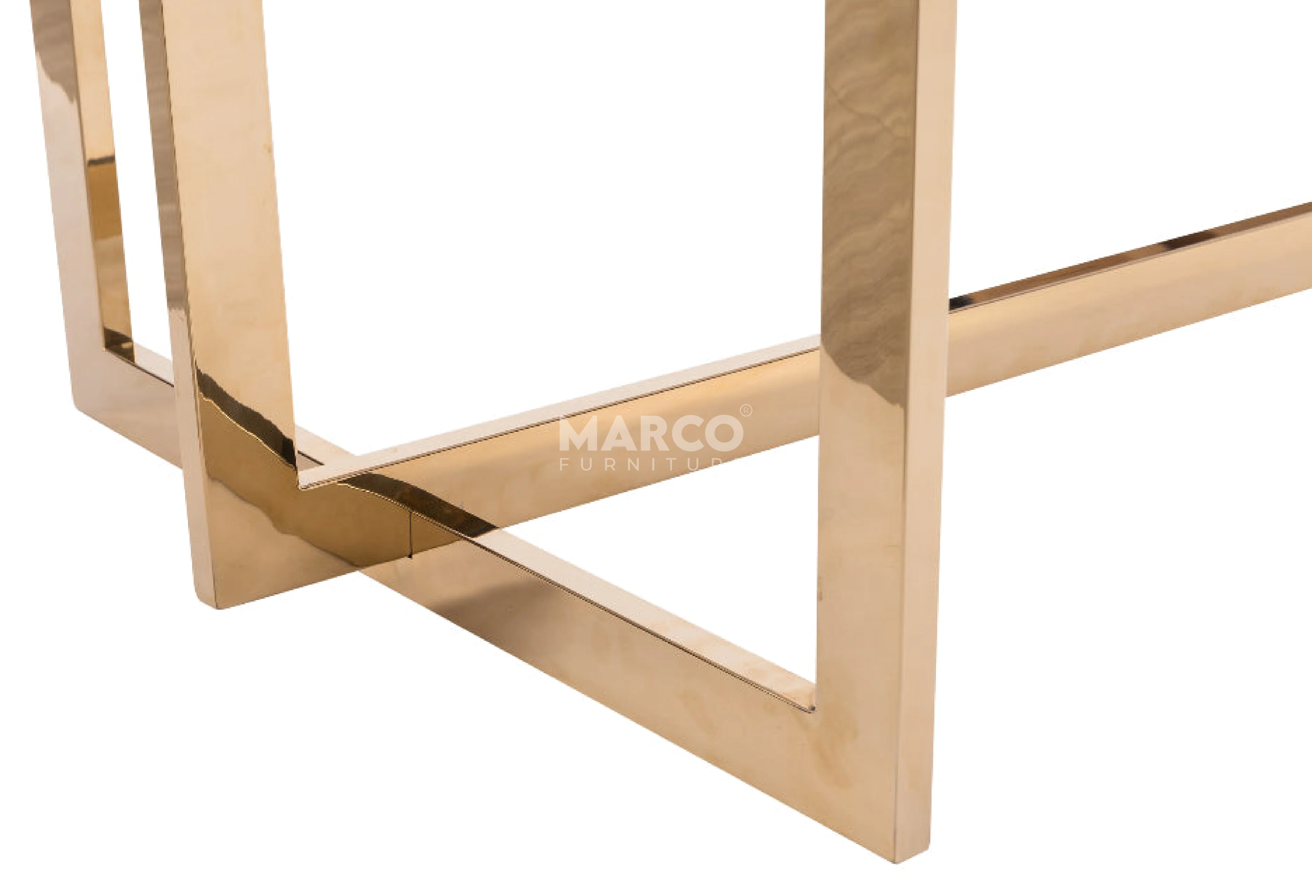 Eden Marble Top Dining Table - Champagne Gold Stainless Steel Frame - Image 4