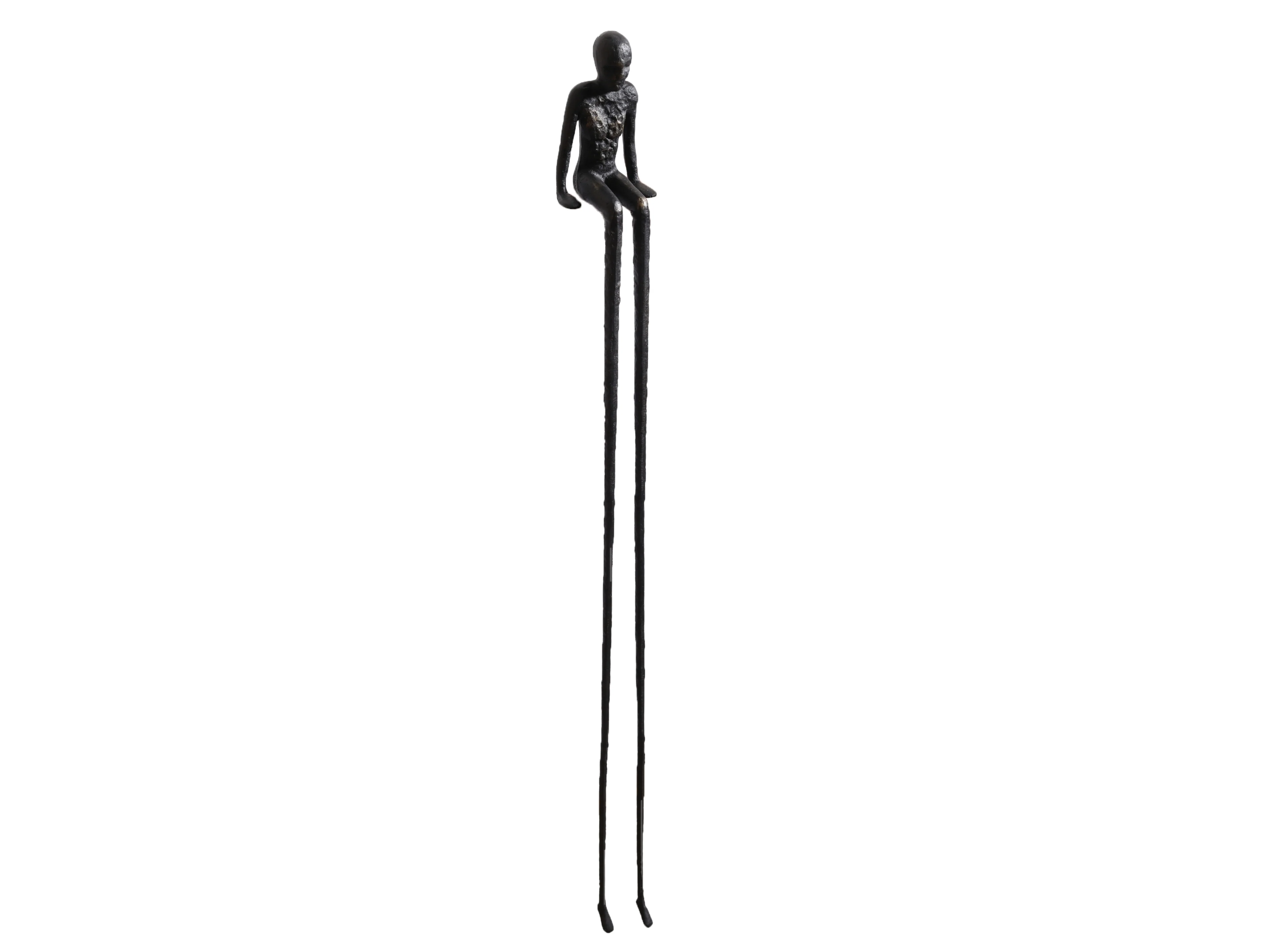 Edge Sitting Long-Legged Black Figure Sculpture - Image 10