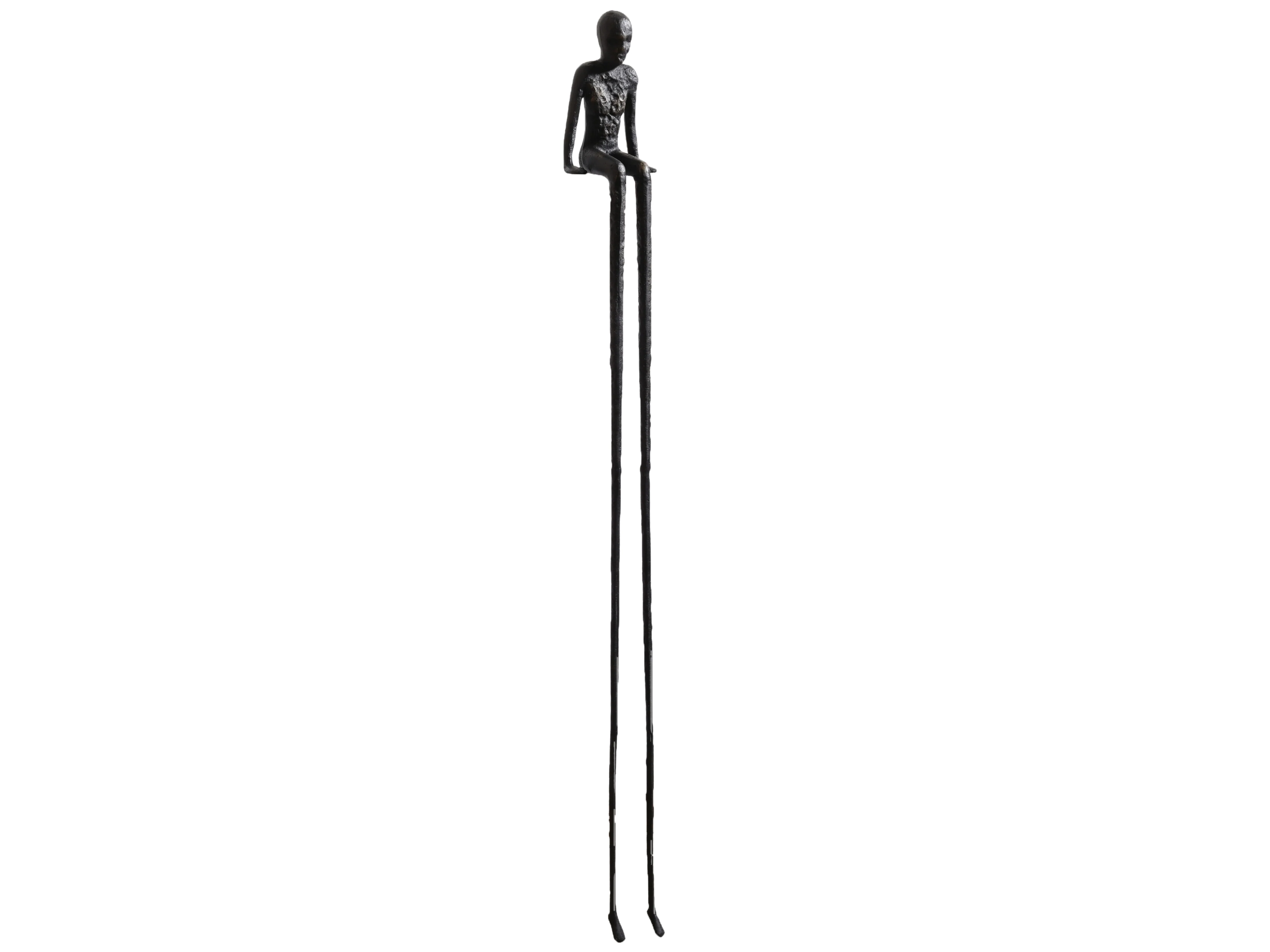 Edge Sitting Long-Legged Black Figure Sculpture - Image 3