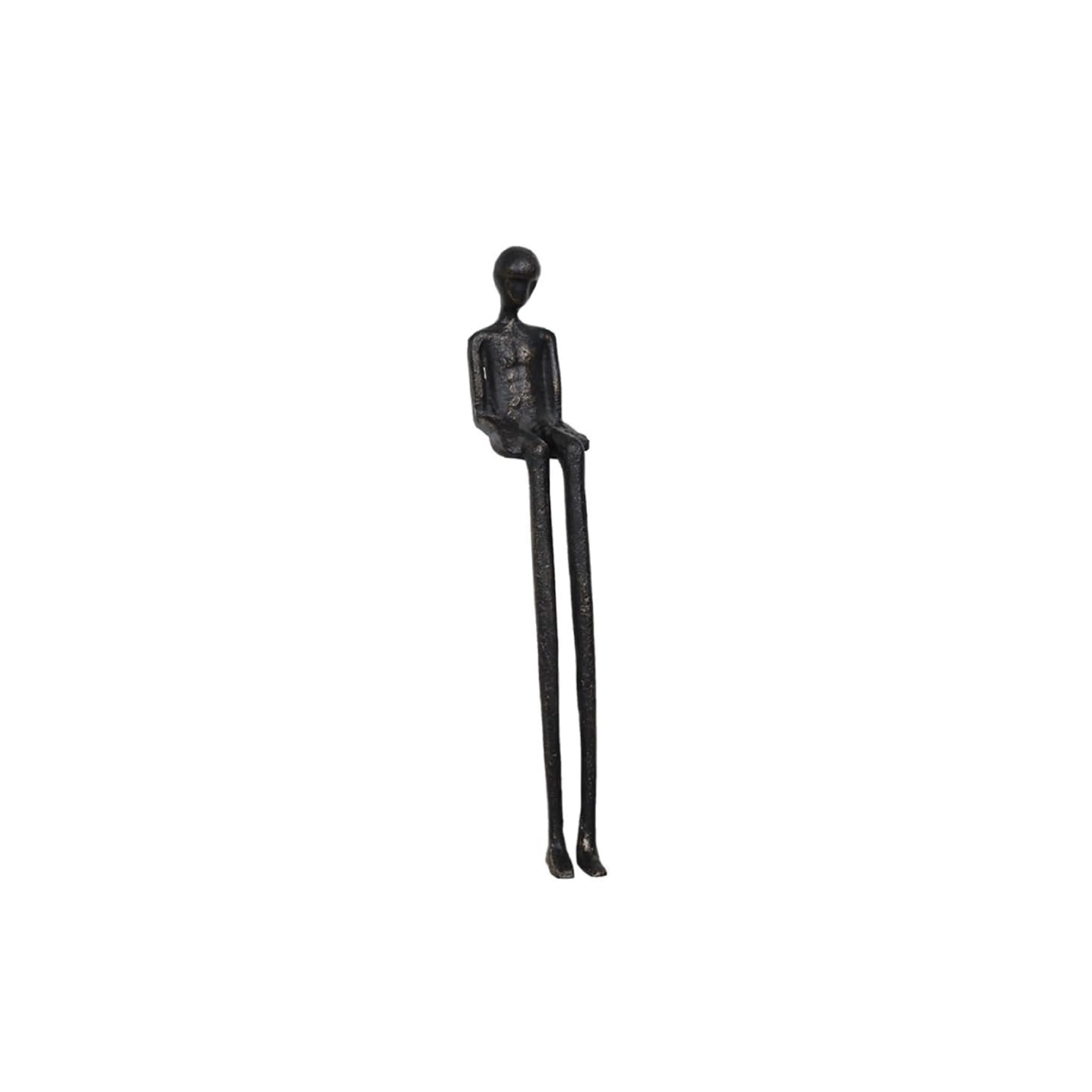 Edge Sitting Long-Legged Black Figure Sculpture - Image 8