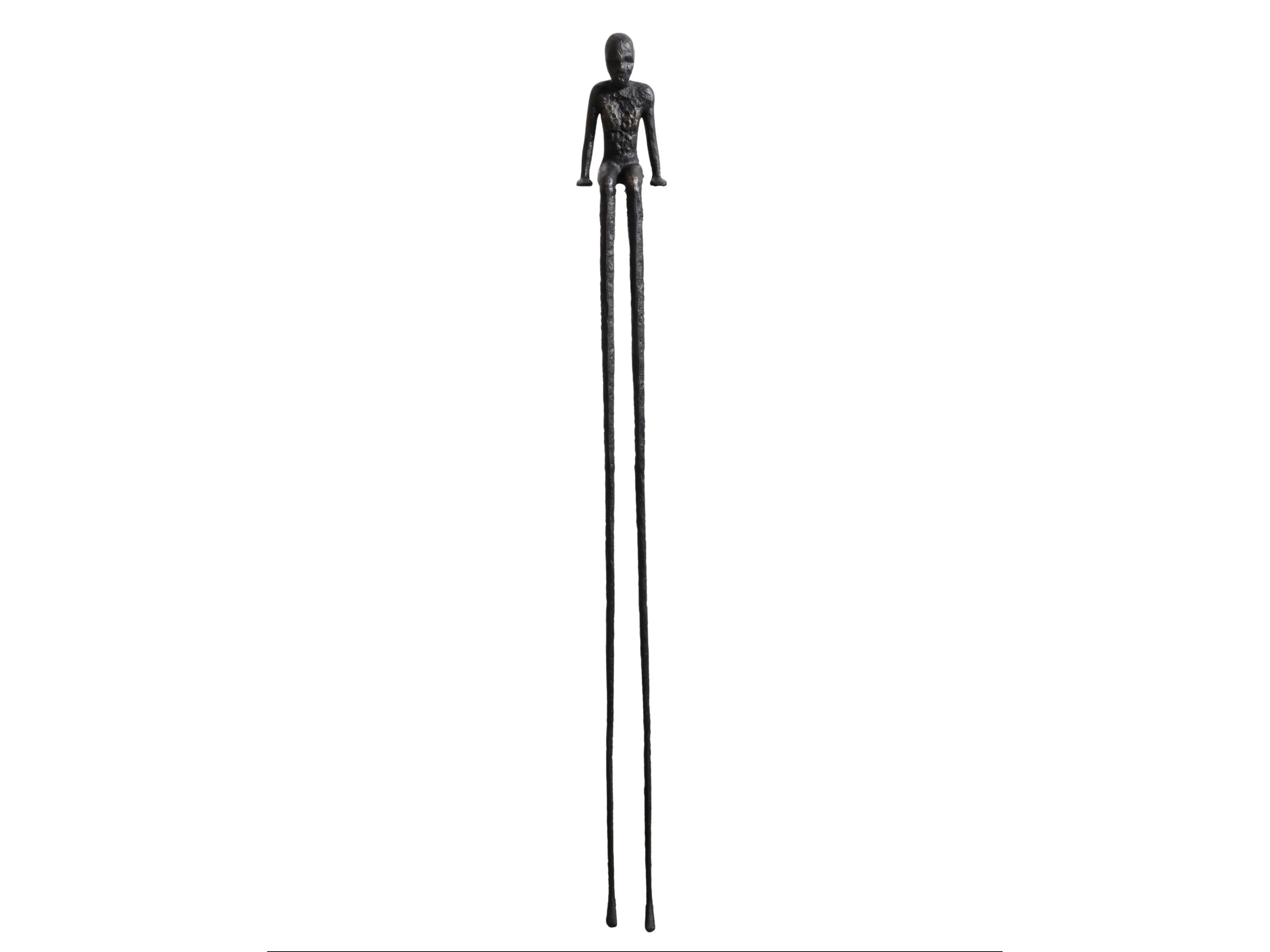 Edge Sitting Long-Legged Black Figure Sculpture - Image 9