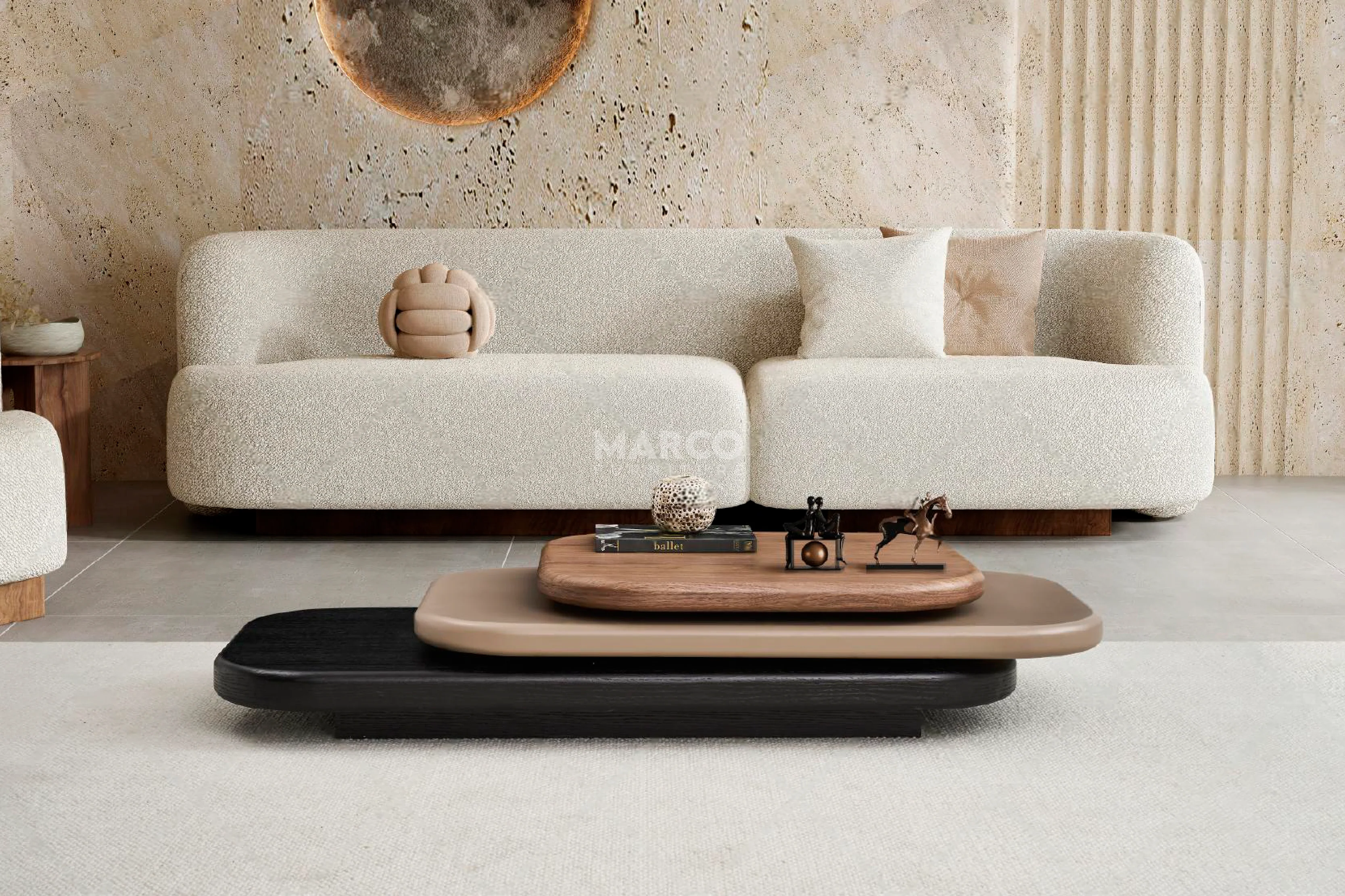Egmont 3-Layers Stylish Coffee Table with Rotatable Top - Image 3