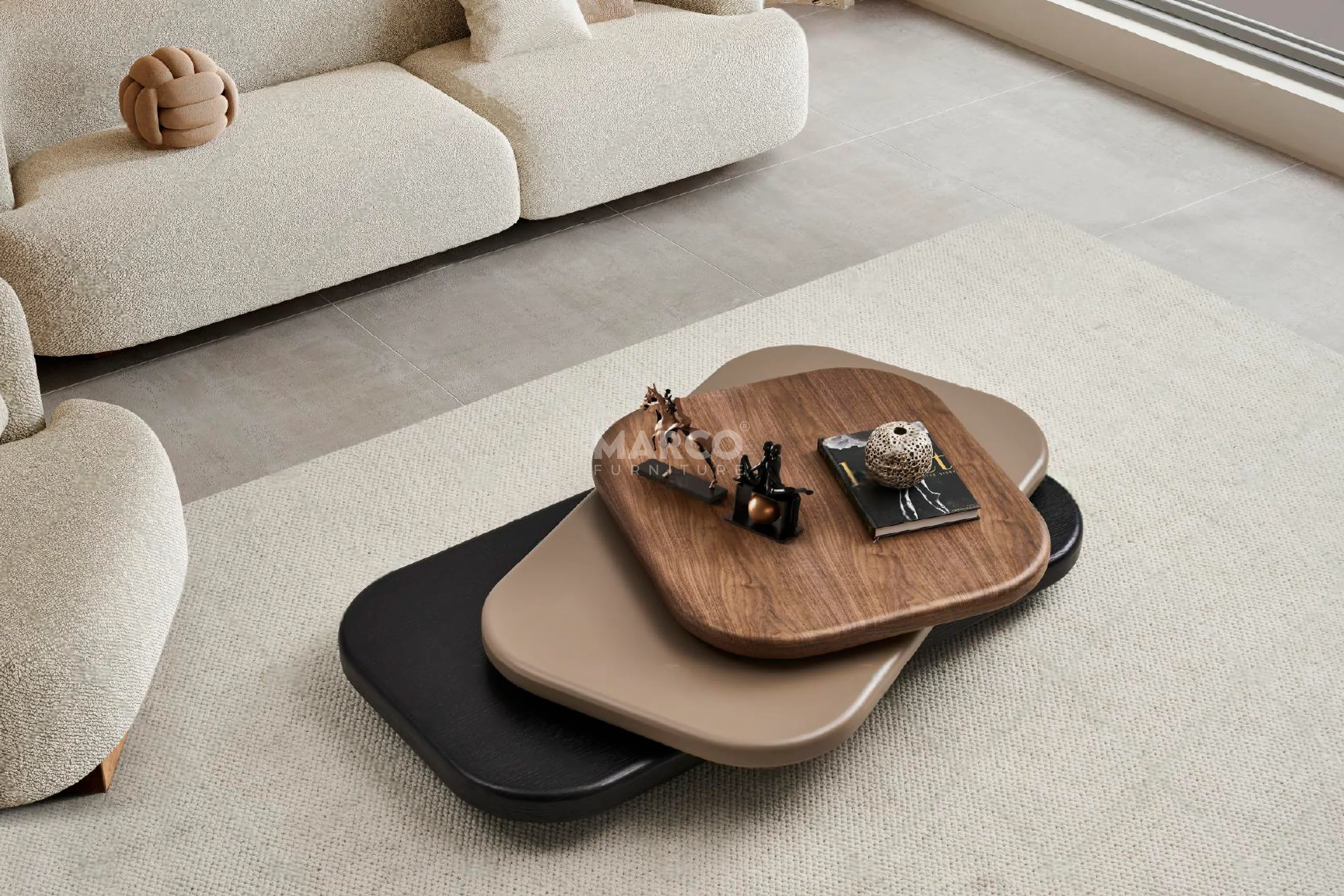 Egmont 3-Layers Stylish Coffee Table with Rotatable Top - Image 4