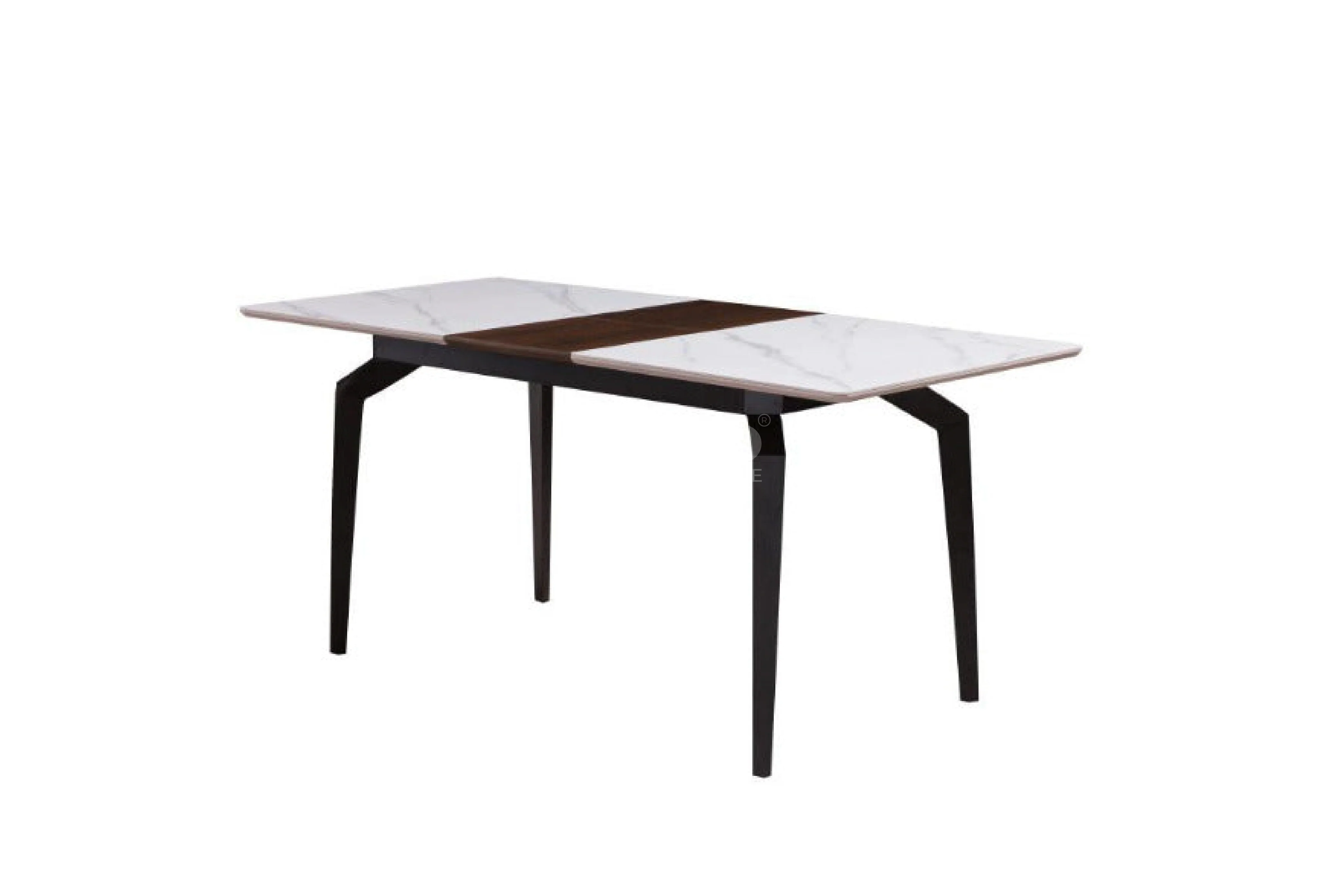 Elora Spanish Ceramic Top Extendable Dining Table - Matte Black Metal Legs - Image 13