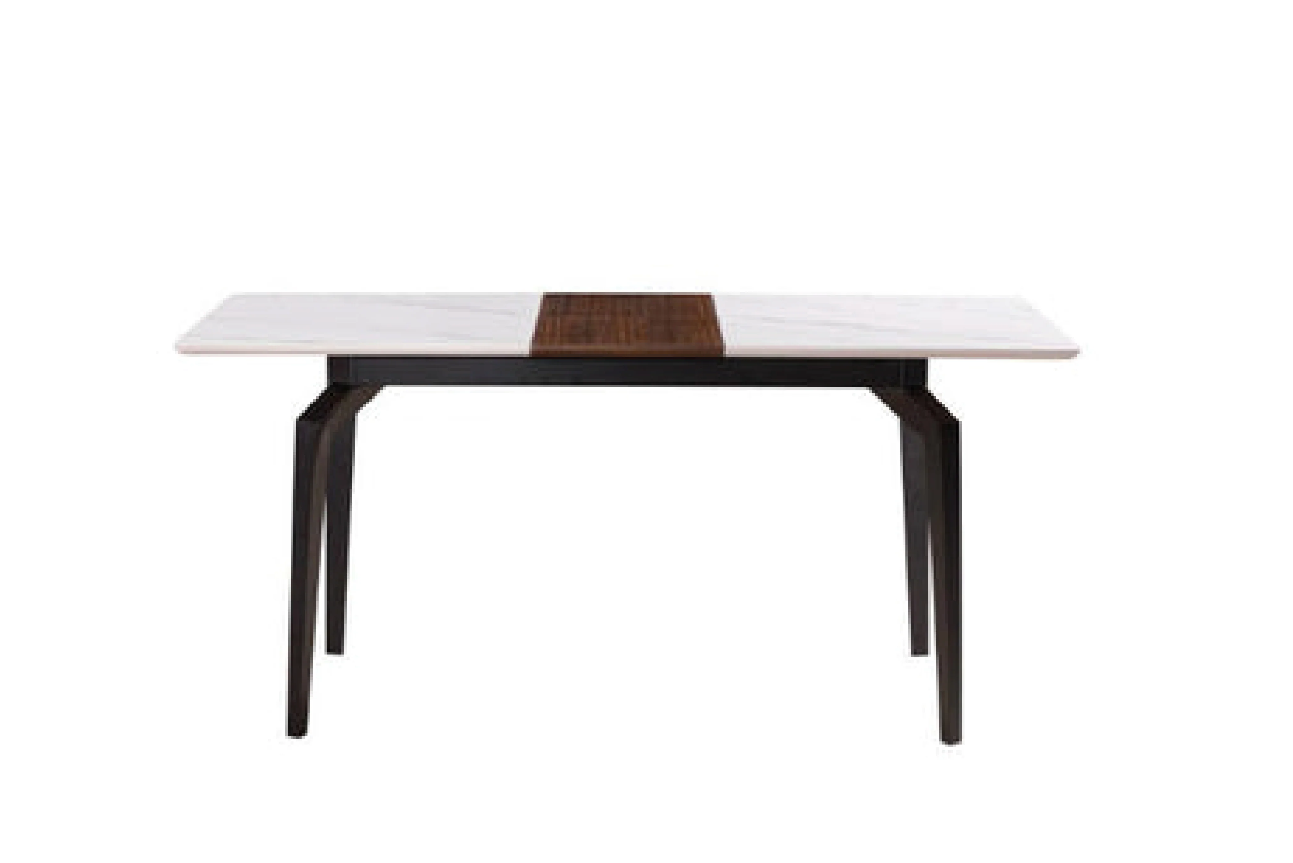 Elora Spanish Ceramic Top Extendable Dining Table - Matte Black Metal Legs - Image 14