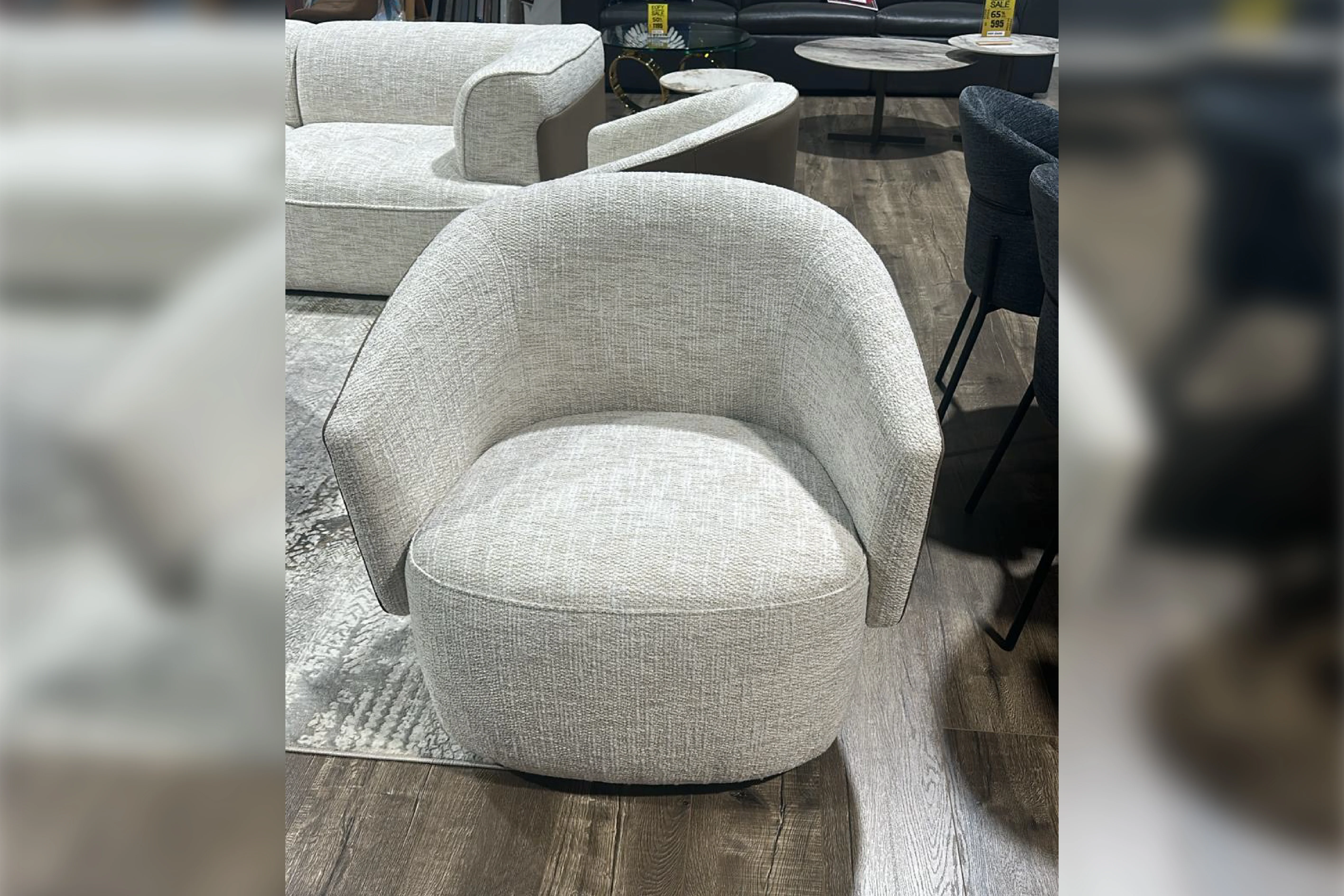 Emporium Woven Fabric Ascent Swivel Armchair - Image 5