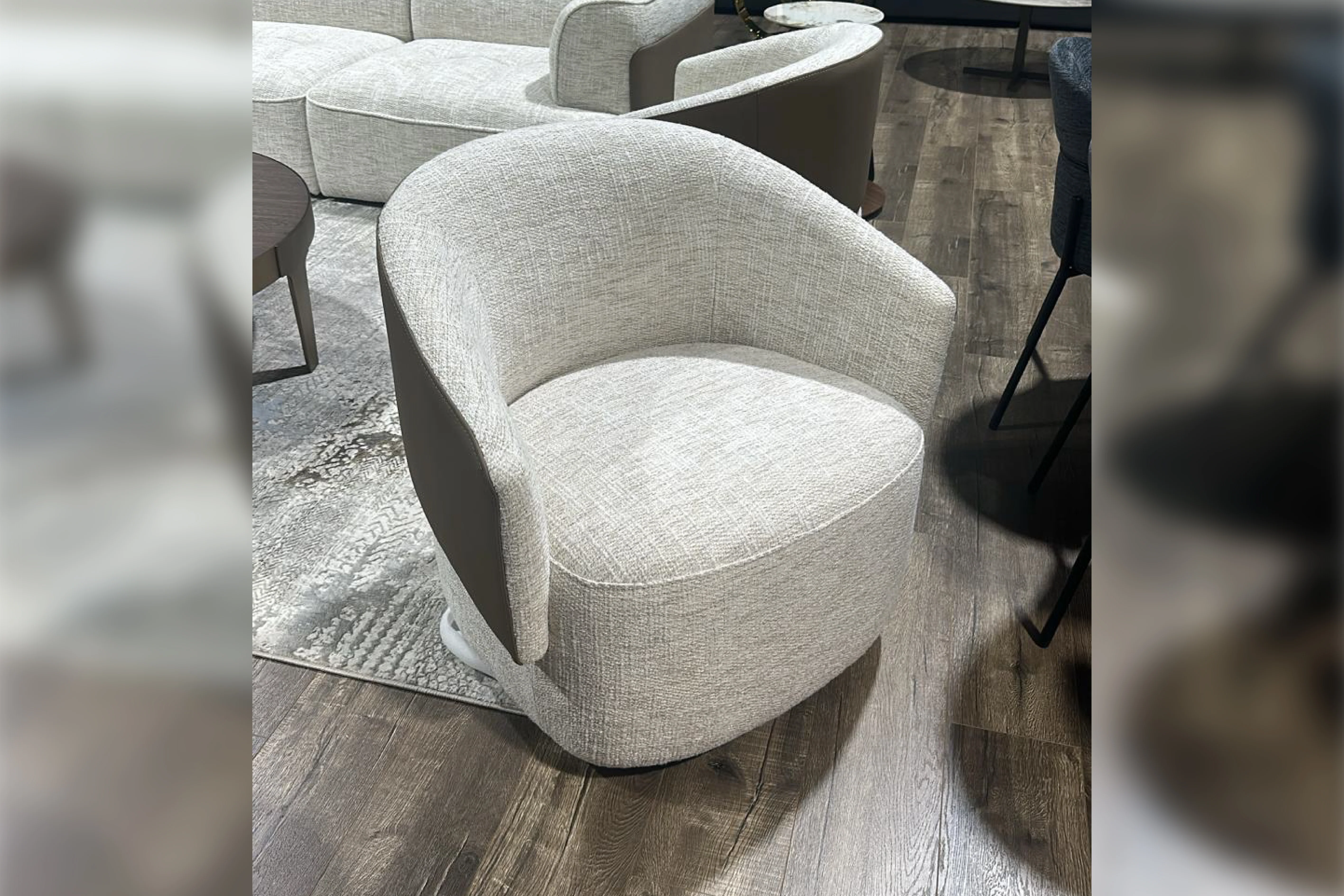Emporium Woven Fabric Ascent Swivel Armchair - Image 6