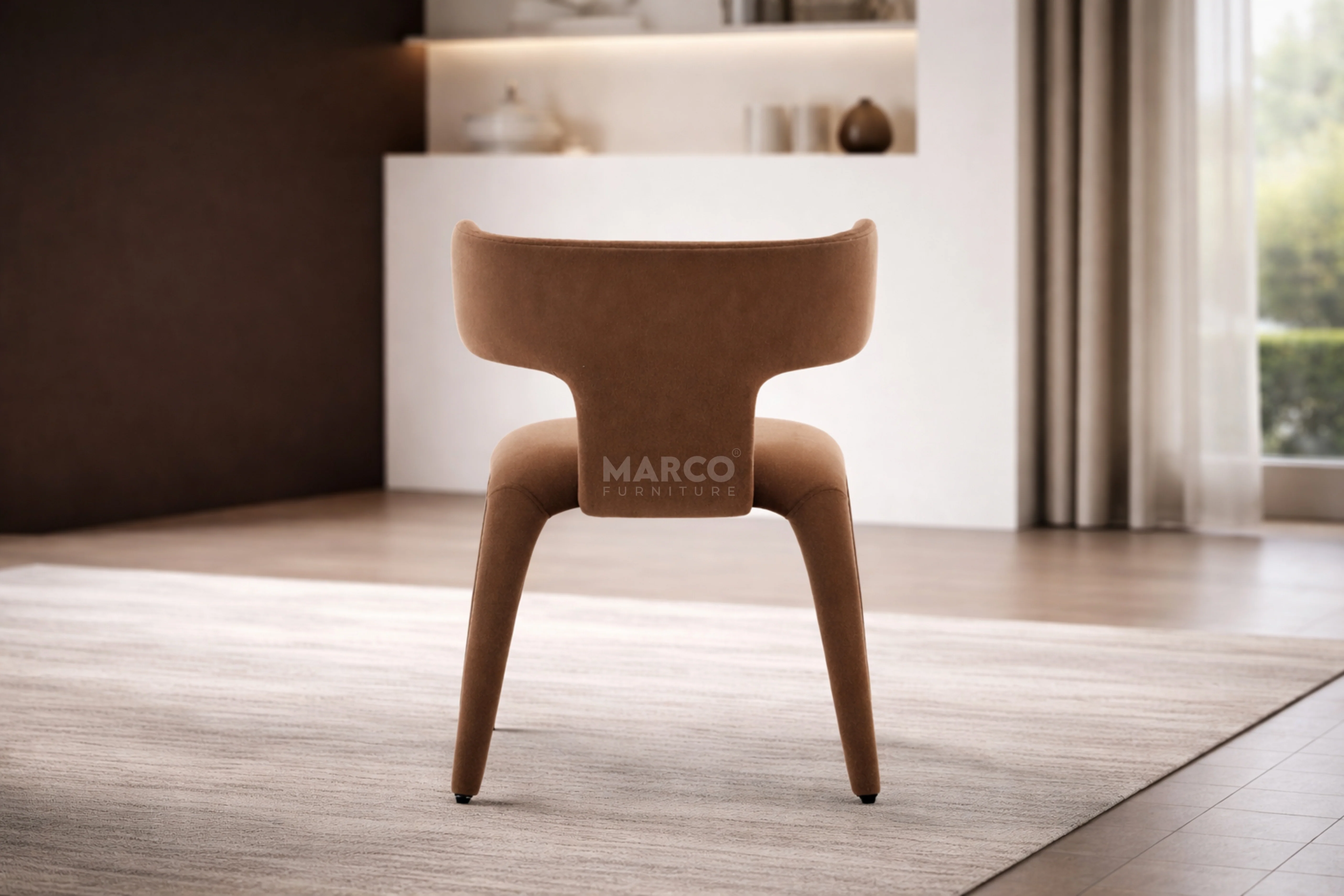 Enzo Fabric Dining Chair - Mushroom Brown - Image 3