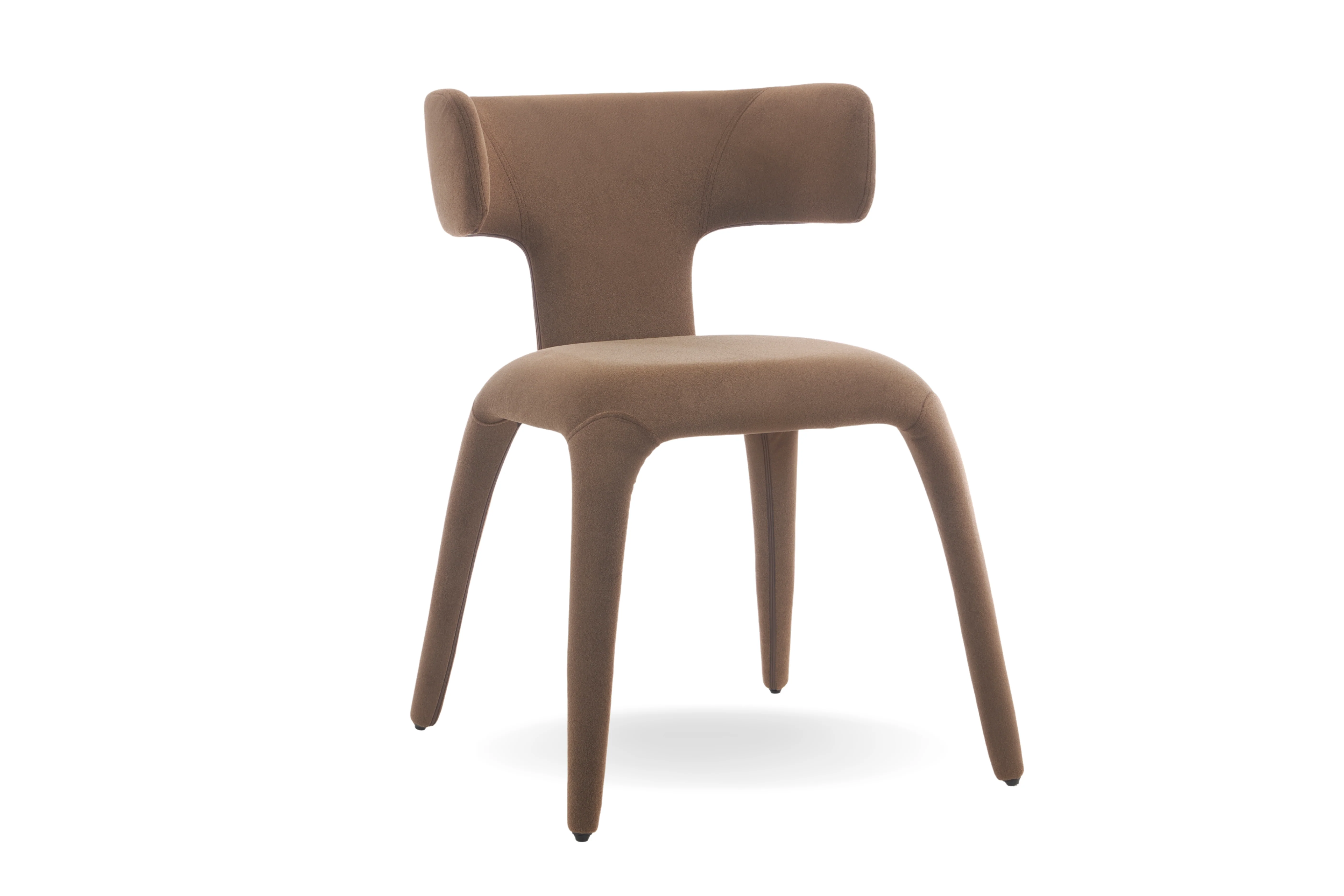 Enzo Fabric Dining Chair - Mushroom Brown - Image 6