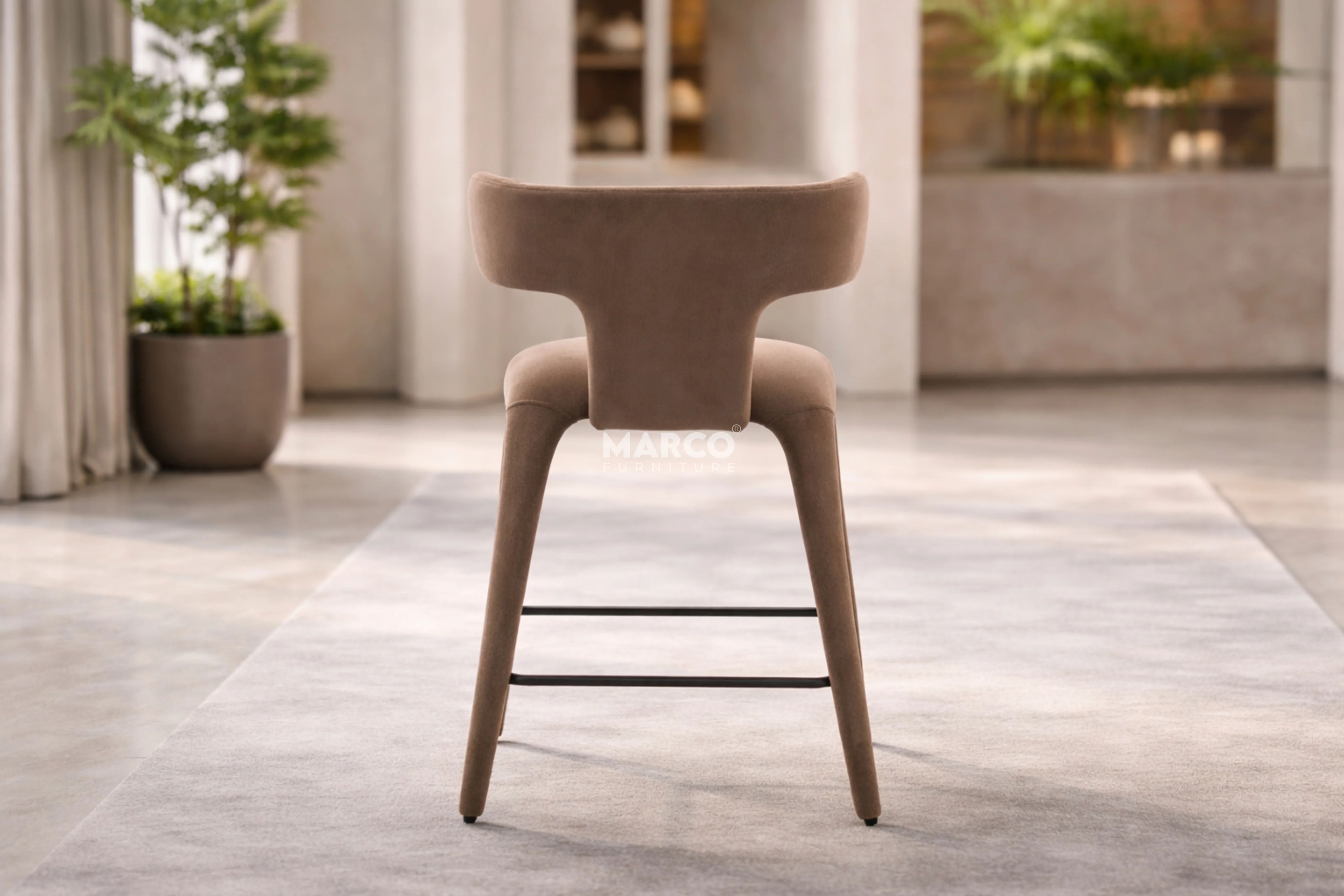 Enzo Fabric Bar Chair - Modern Upholstered Bar Stool - Image 4