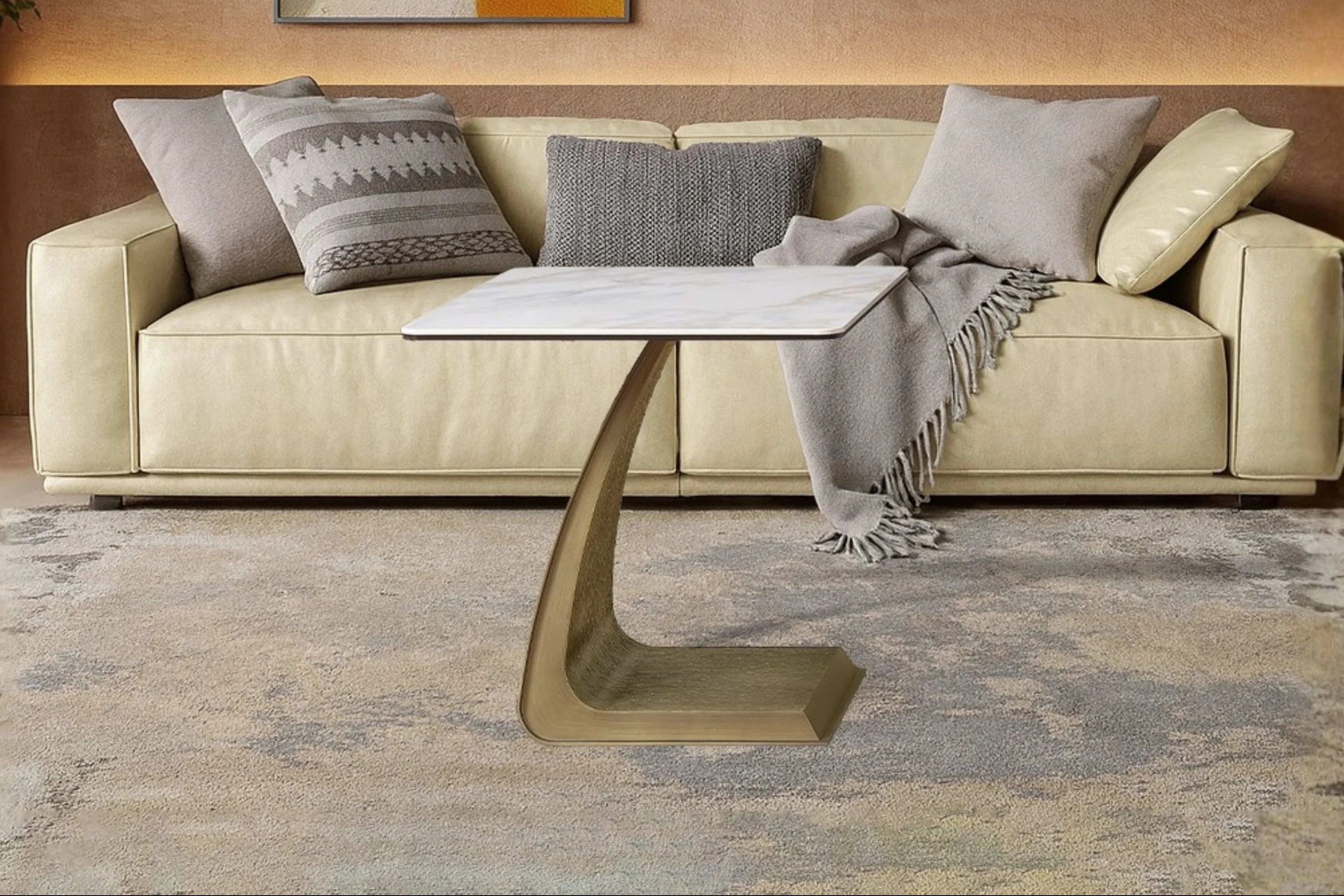 Filo Dorato Sintered Stone Side Table