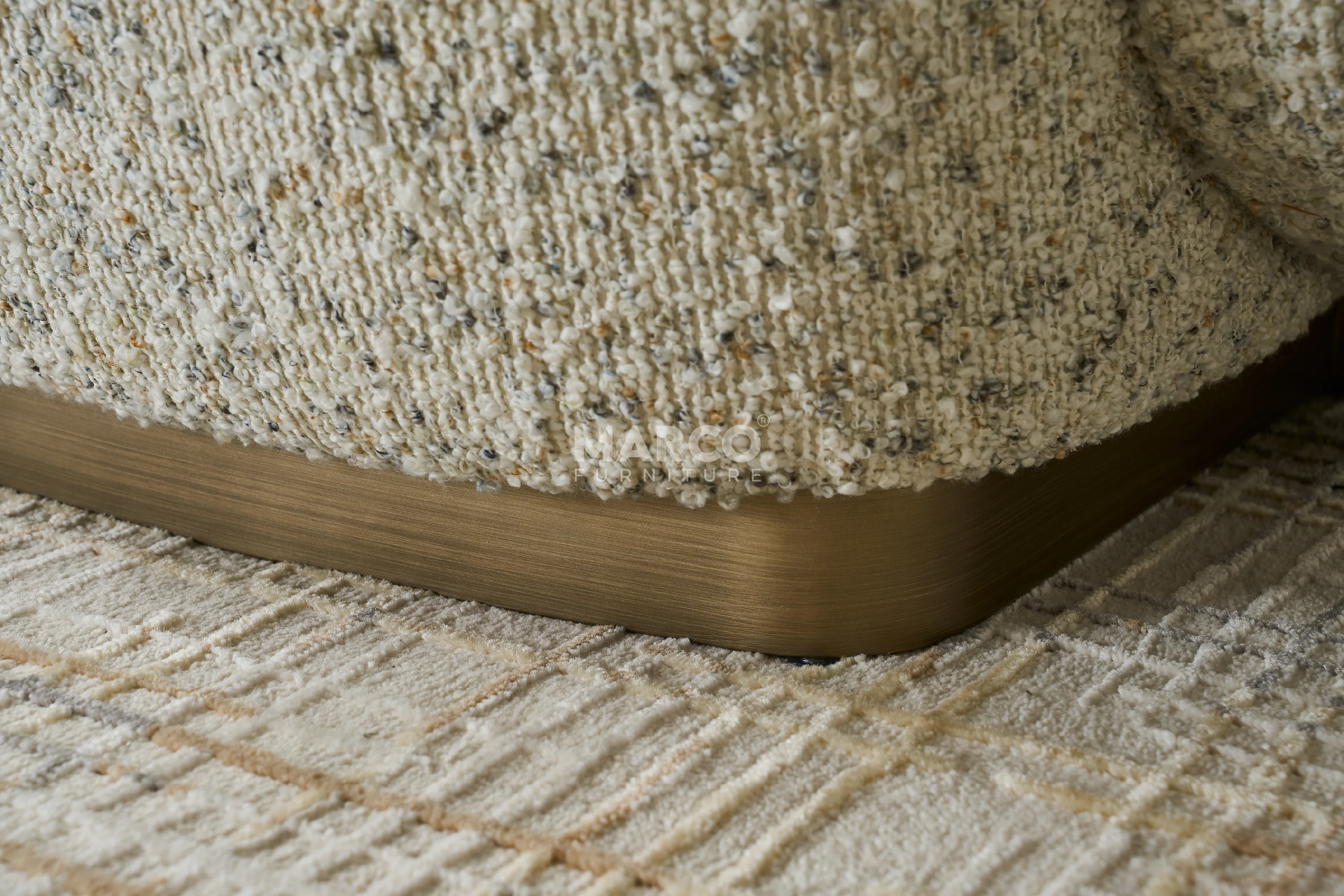 Fiora Curved Armchair – Bouclé Occasional Accent Chair - Image 5