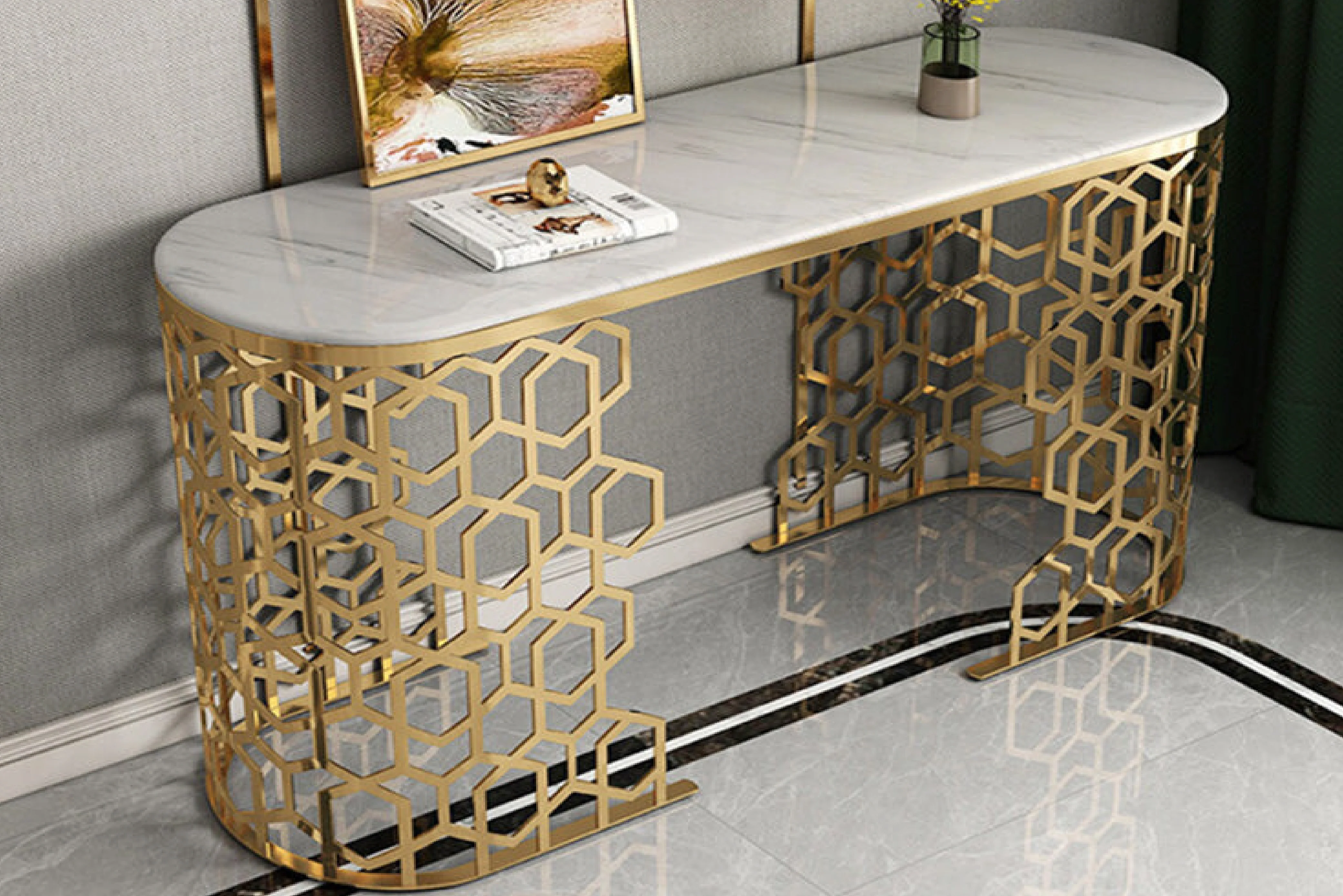 Florence Marble Hallway Table - Image 5