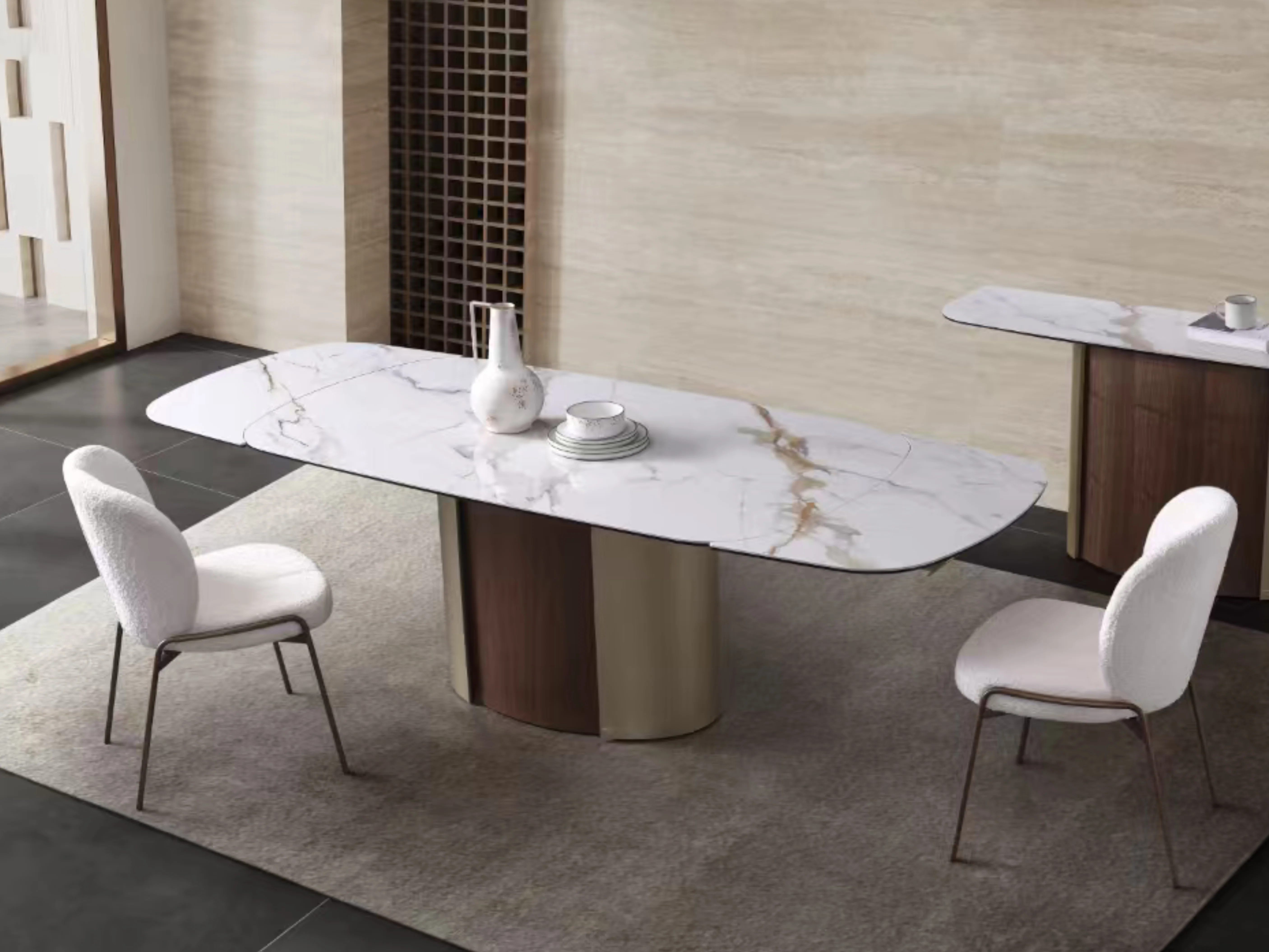 Forma Bella Sintered Stone Extendable Dining Table