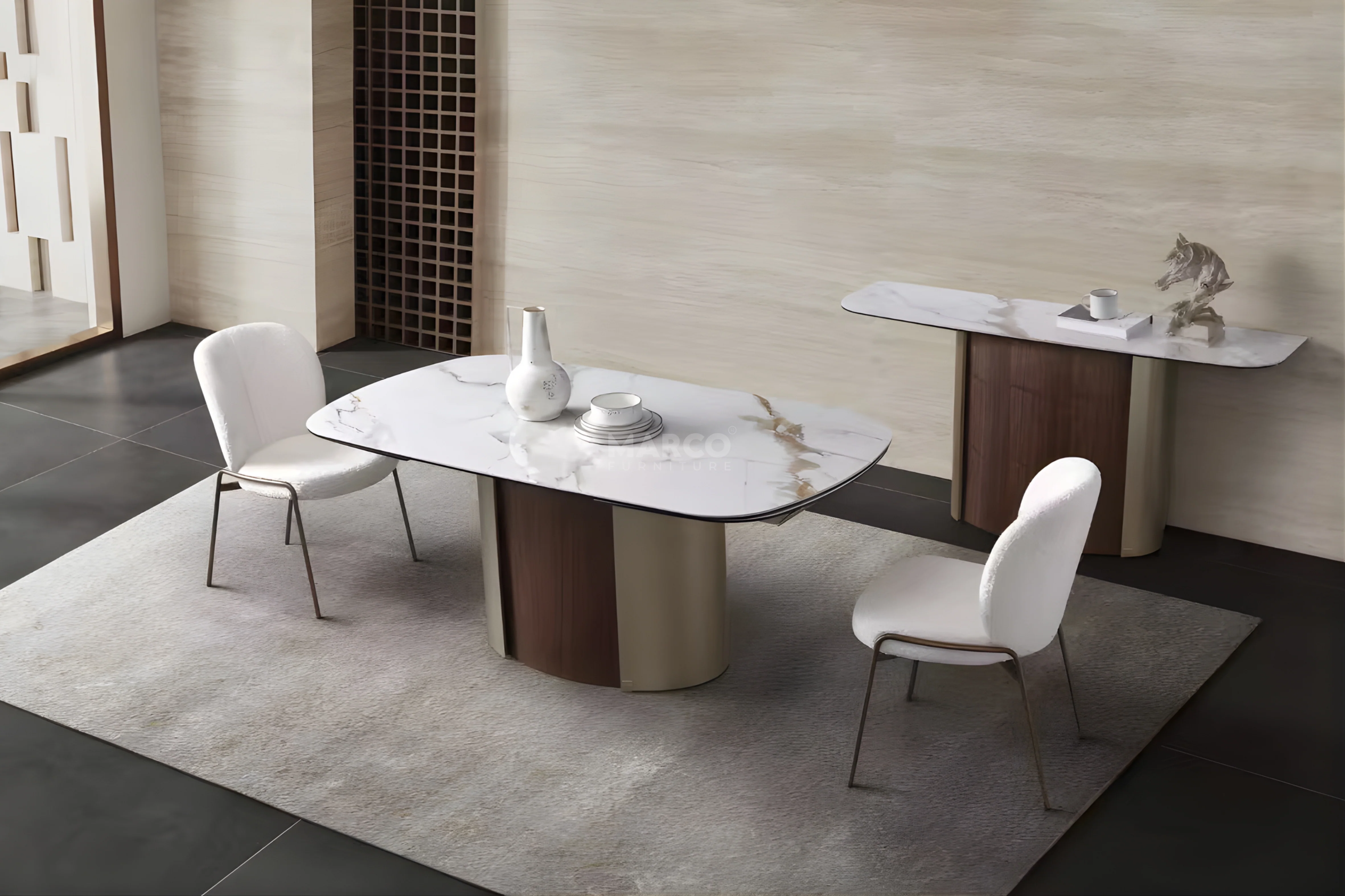 Forma Bella Sintered Stone Extendable Dining Table - Image 4