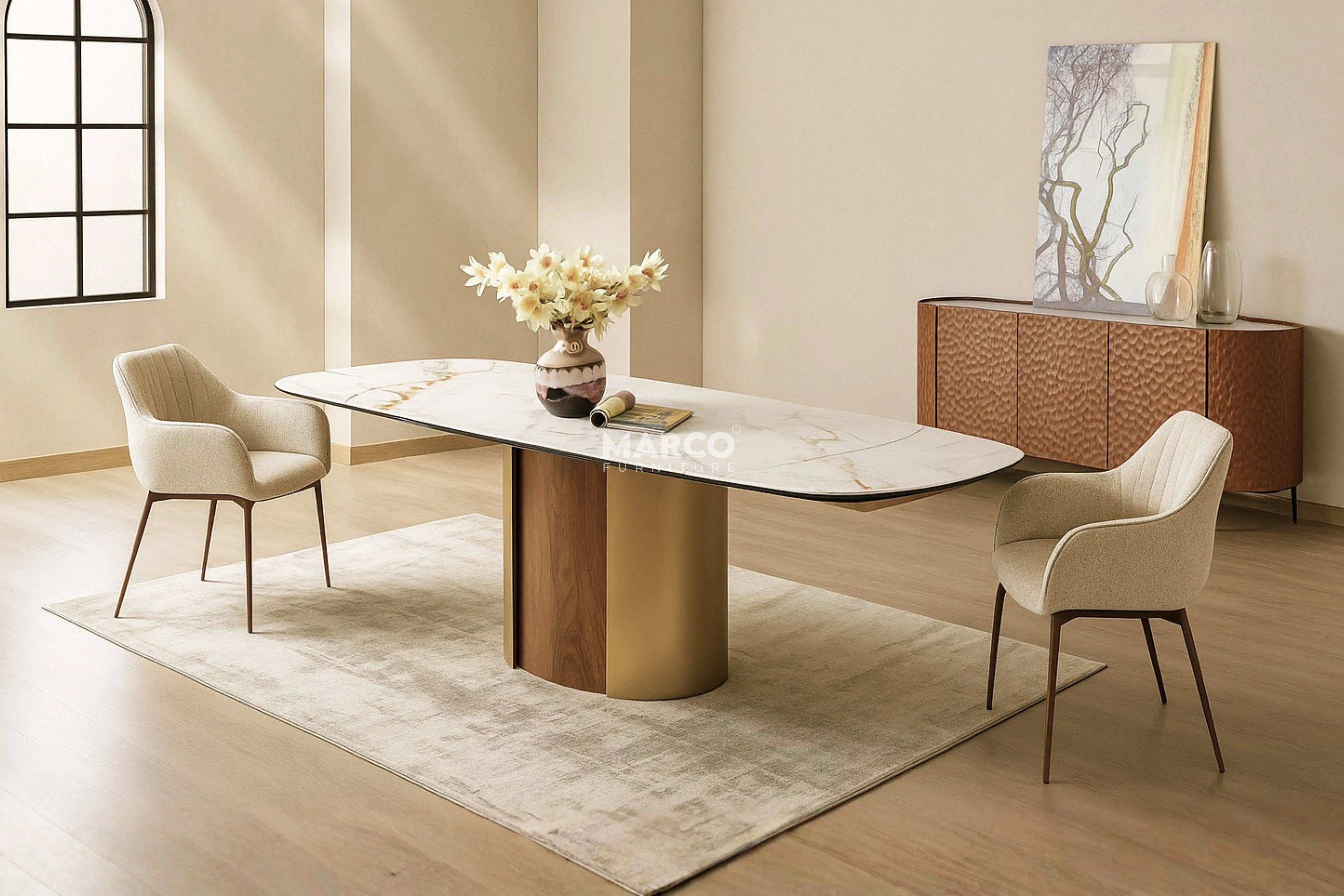 Forma Bella Sintered Stone Extendable Dining Table - Image 6