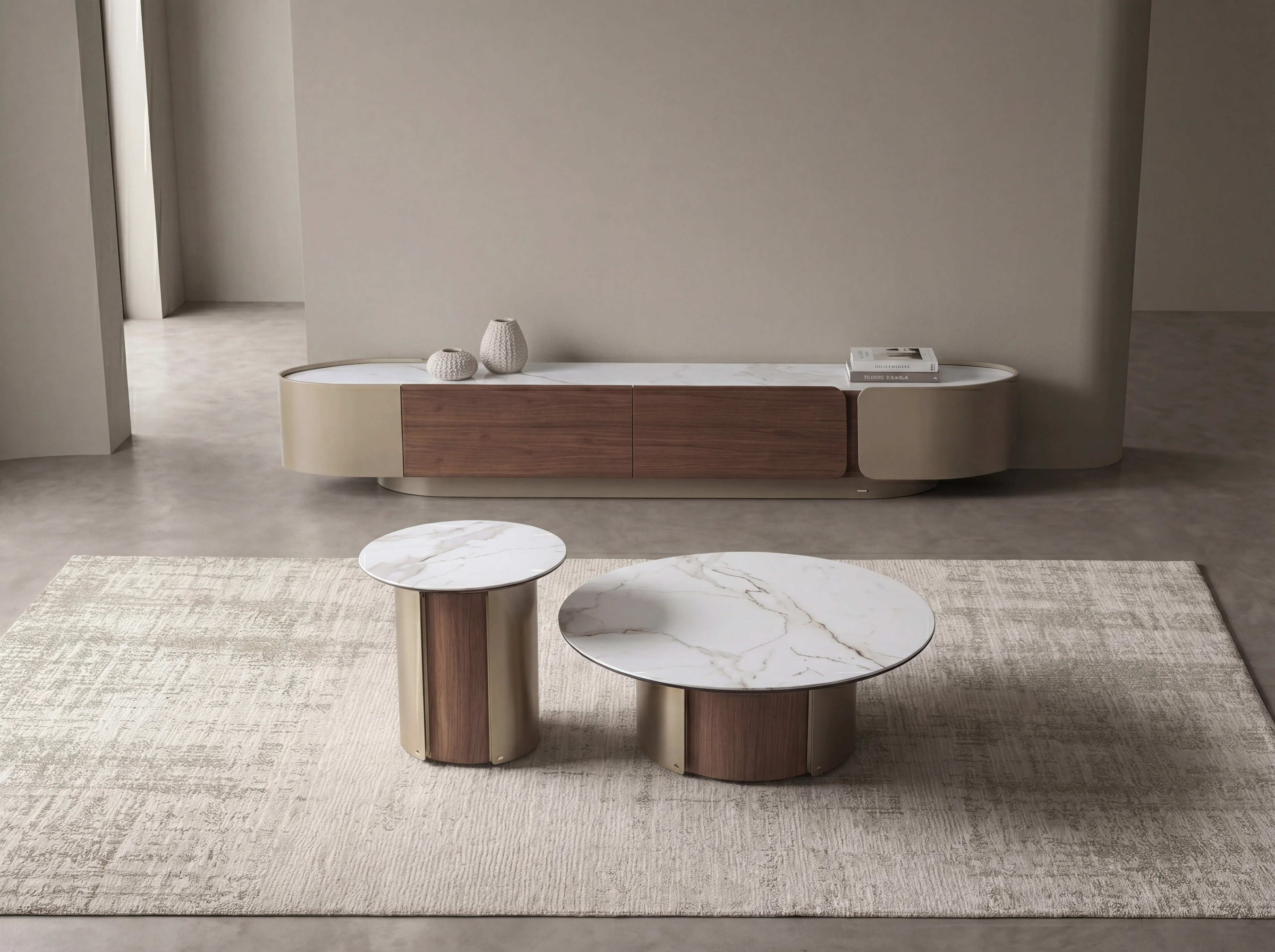 Forma Bella Sintered Stone Round Coffee Table Set - Image 3