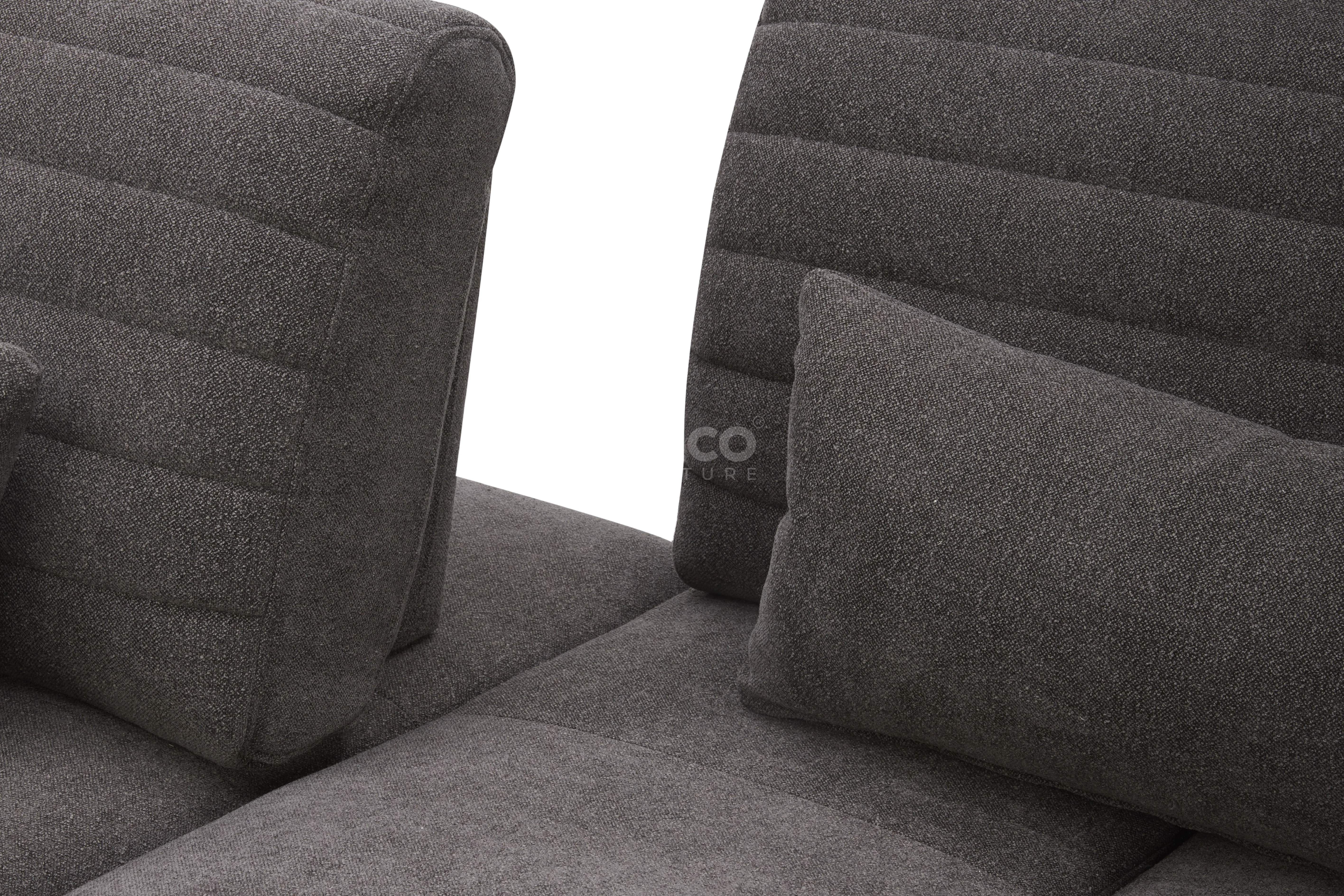 Glamour Upholstered Fabric Sectional Lounge – Modern L-Shape Sofa with Headrests - Image 15
