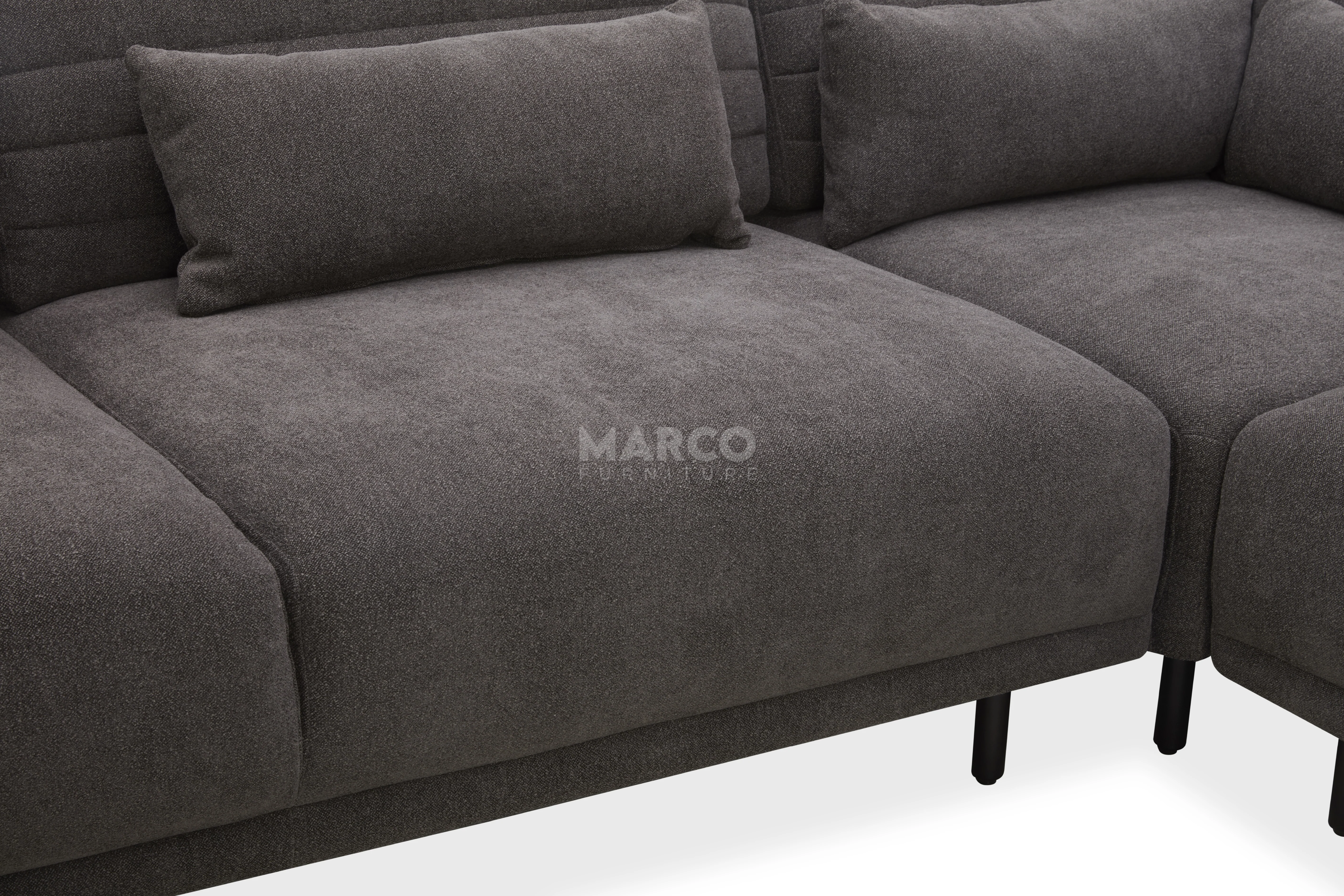 Glamour Upholstered Fabric Sectional Lounge – Modern L-Shape Sofa with Headrests - Image 16