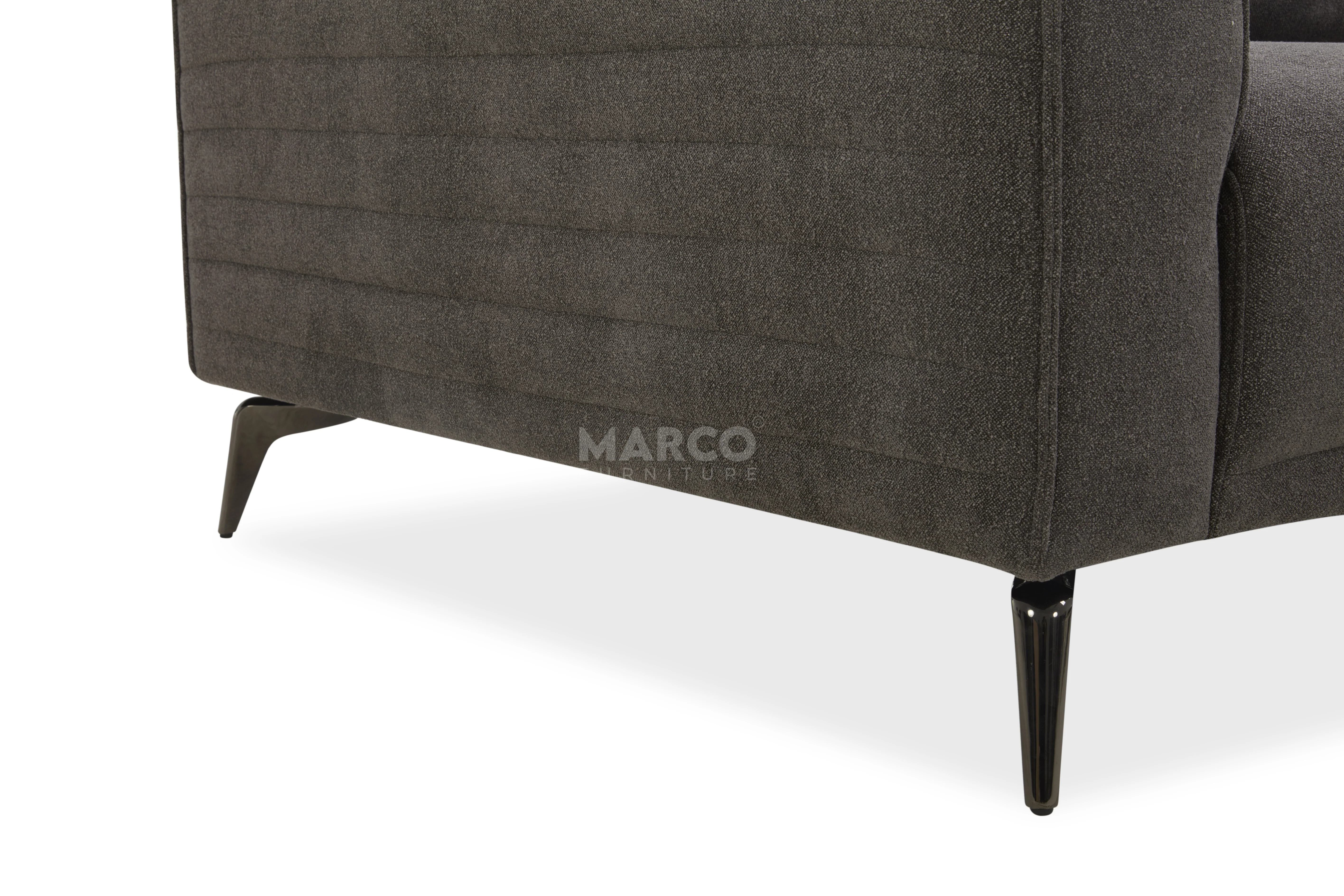Glamour Upholstered Fabric Sectional Lounge – Modern L-Shape Sofa with Headrests - Image 9