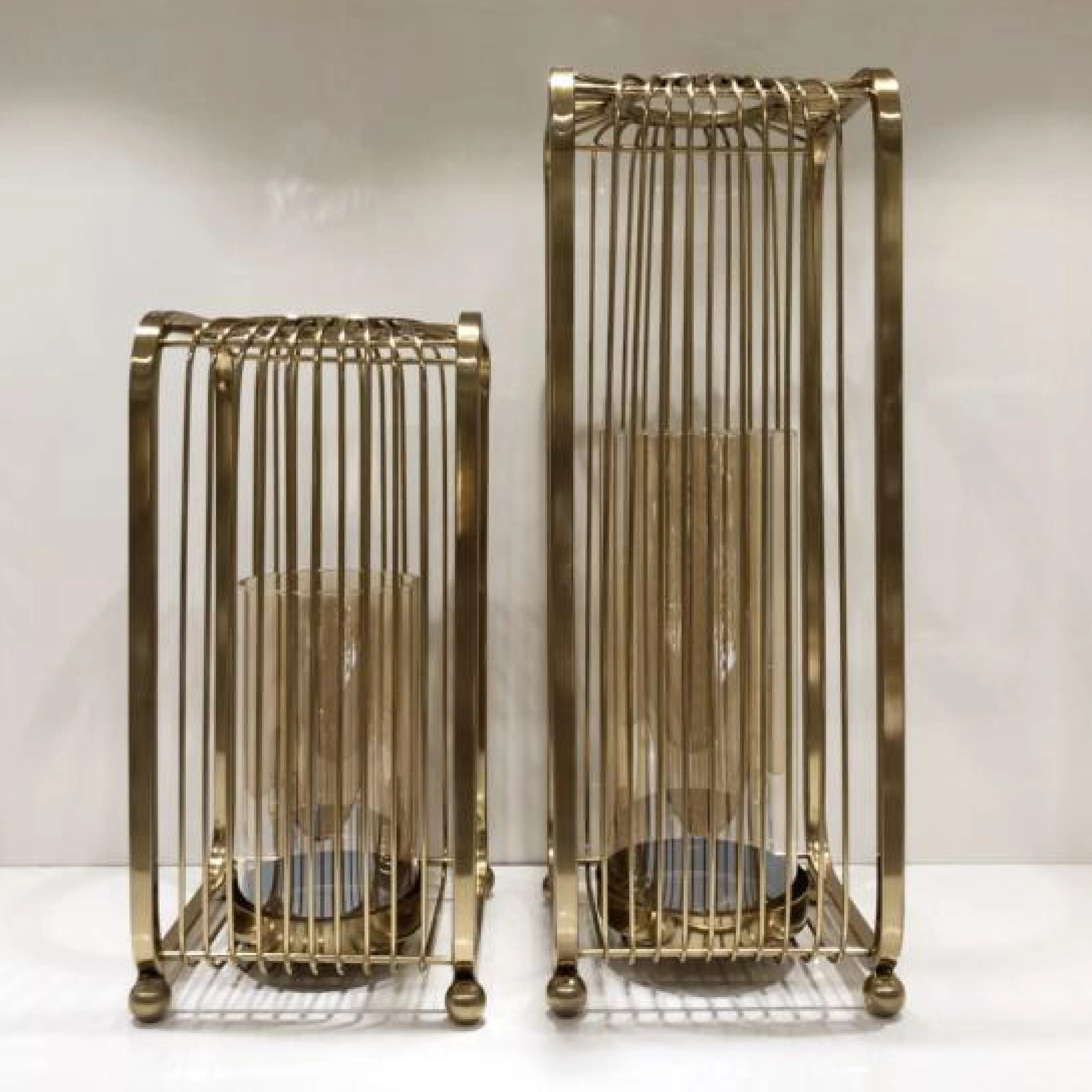 Gold Cage Candle Holder Set - Image 11