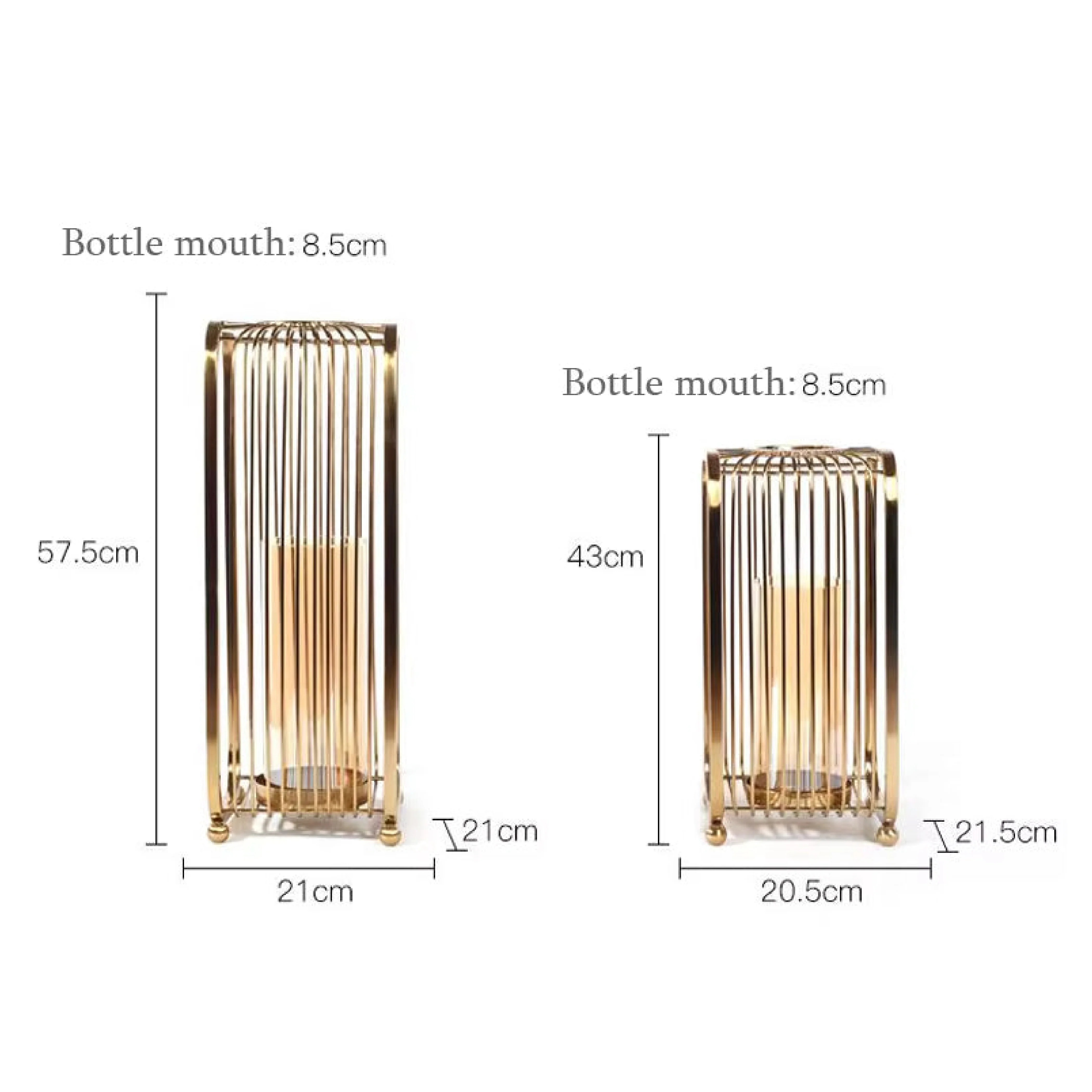 Gold Cage Candle Holder Set - Image 12