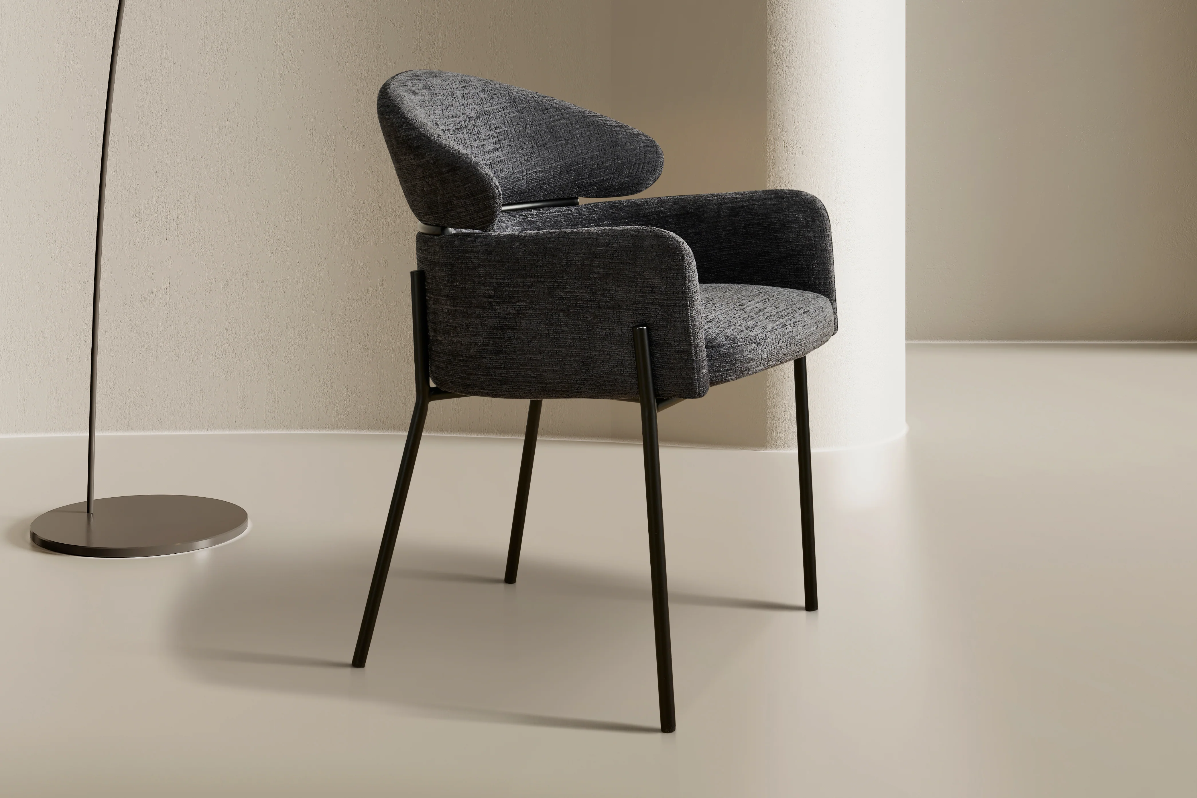 Hallie Boucle Dining Chair – Modern Upholstered Dining Seat - Image 11